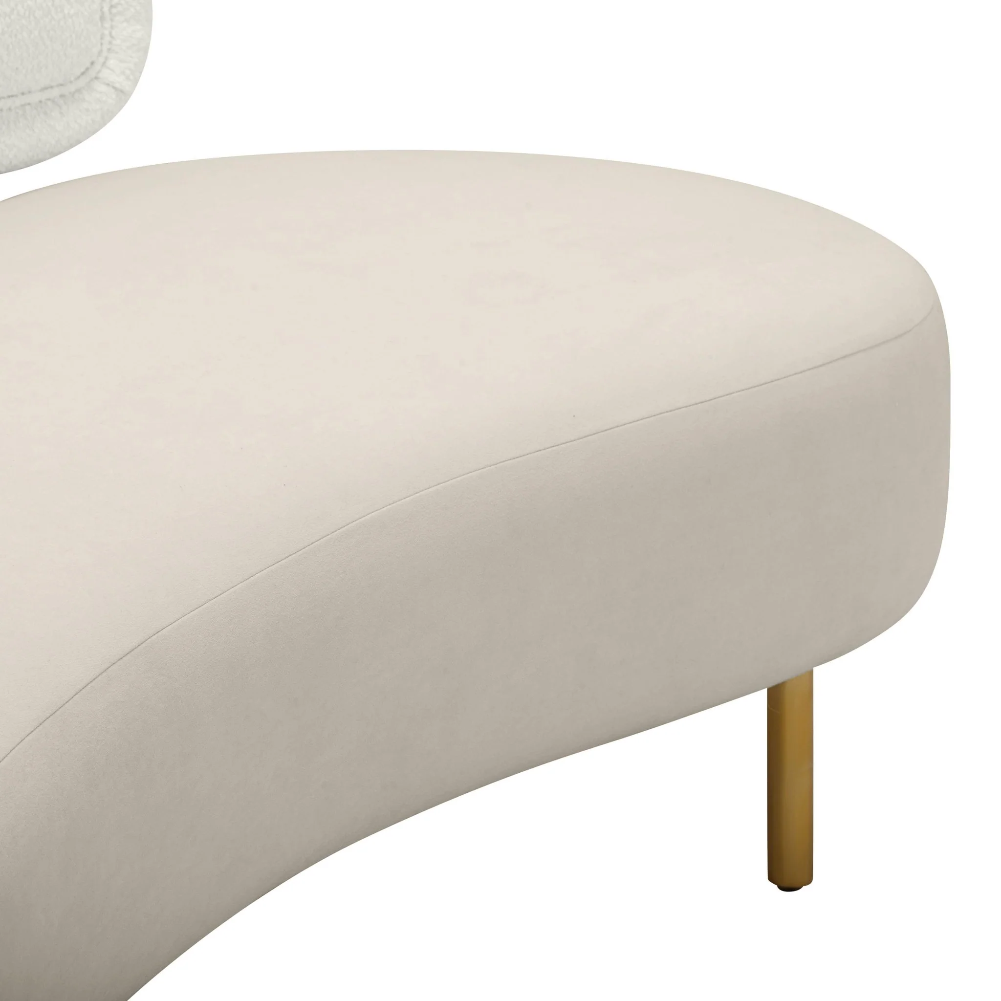 Tischa Cream Boucle & Grey Velvet Sofa - Image 7