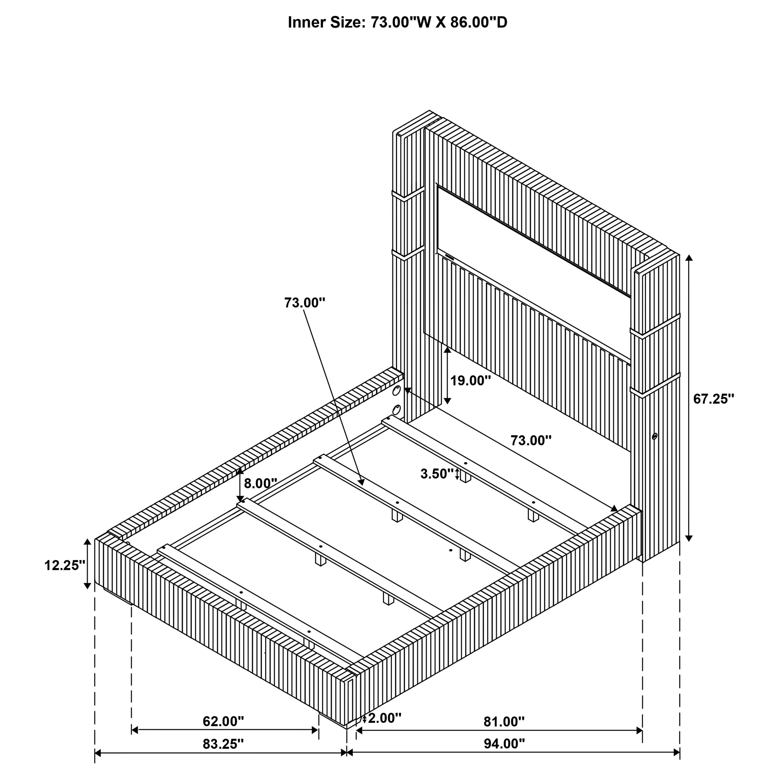 Tisdall Wingback Bed with Flame Visualizer - Image 64