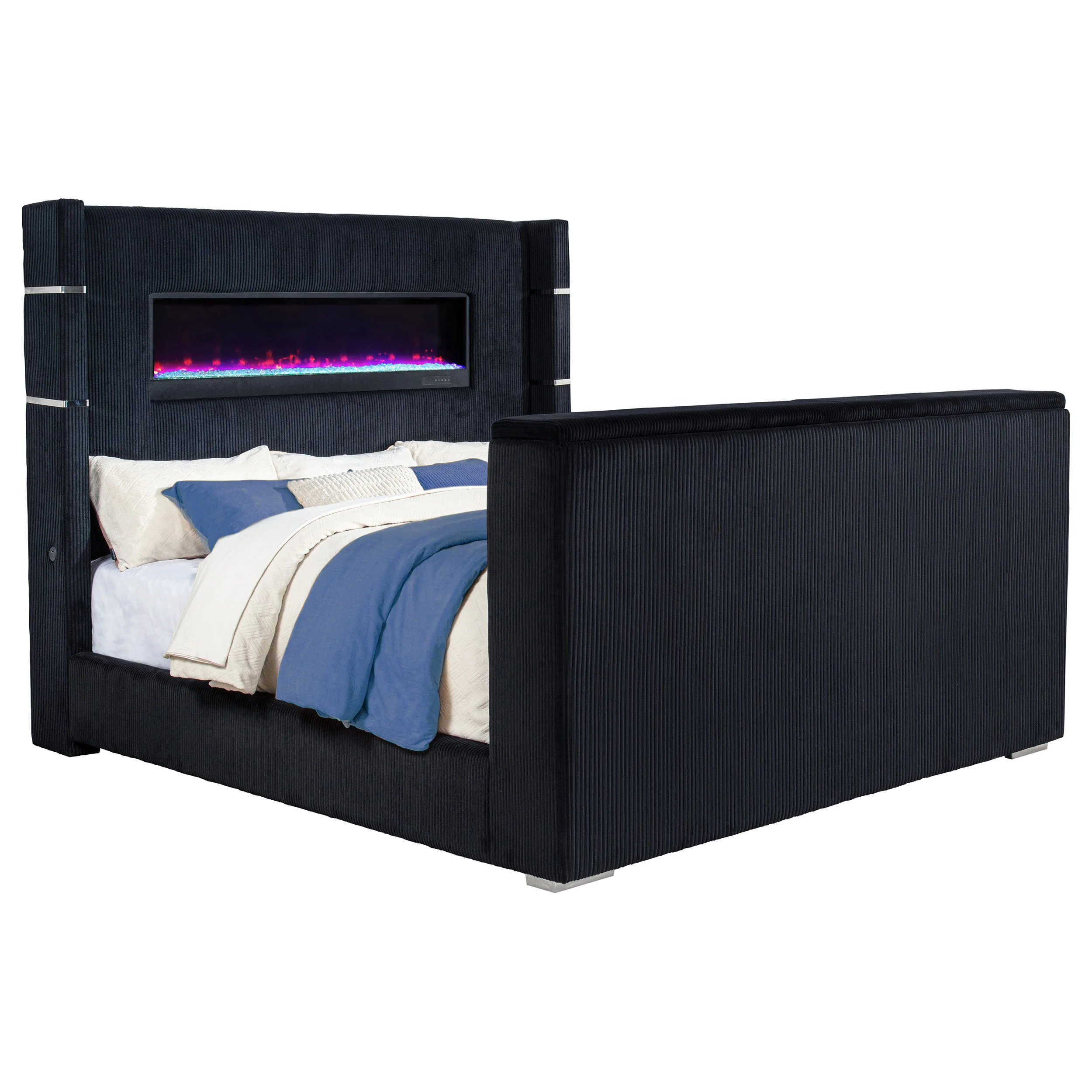 Tisdall Wingback TV Bed with Flame Visualizer - Image 16