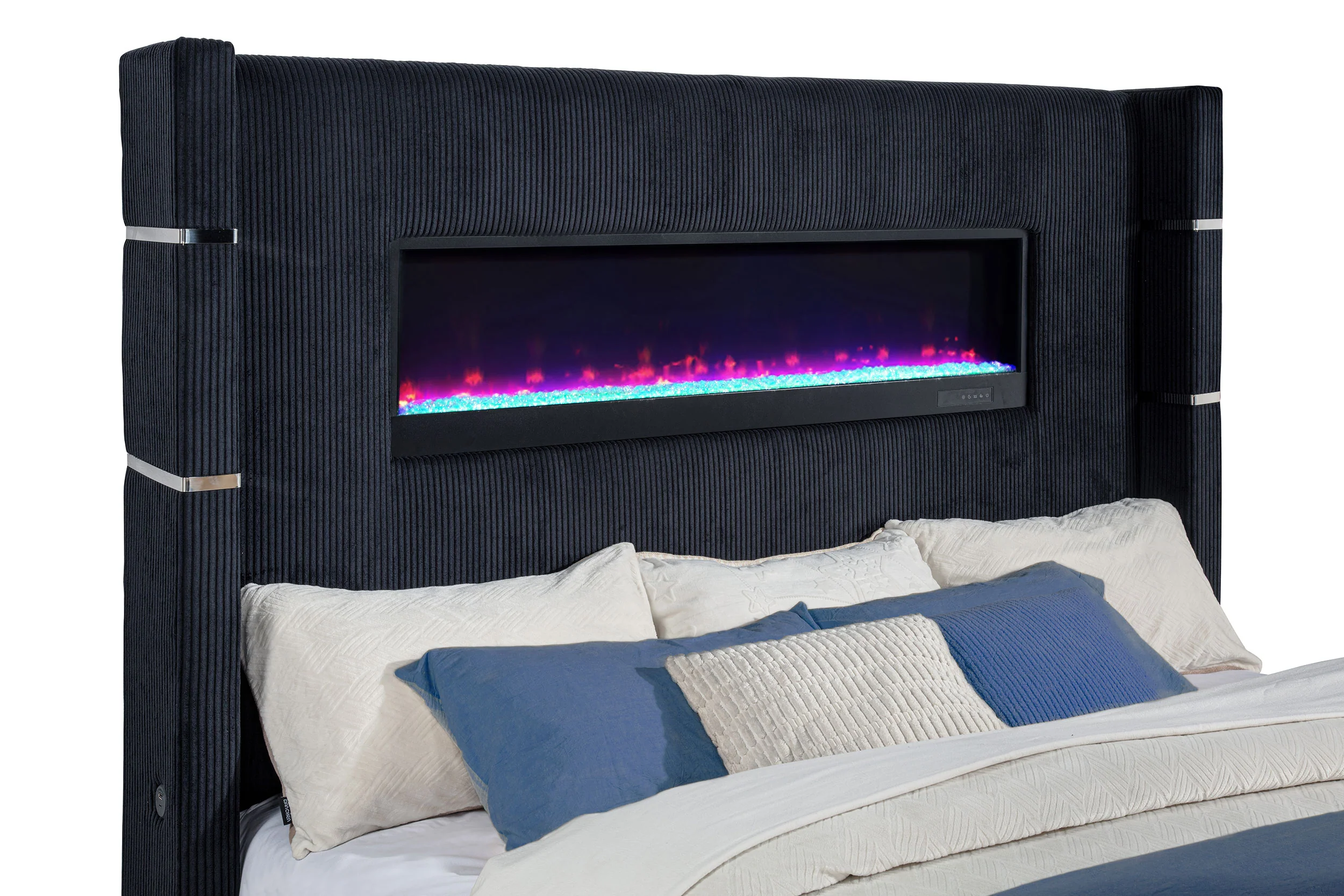Tisdall Wingback TV Bed with Flame Visualizer - Image 24