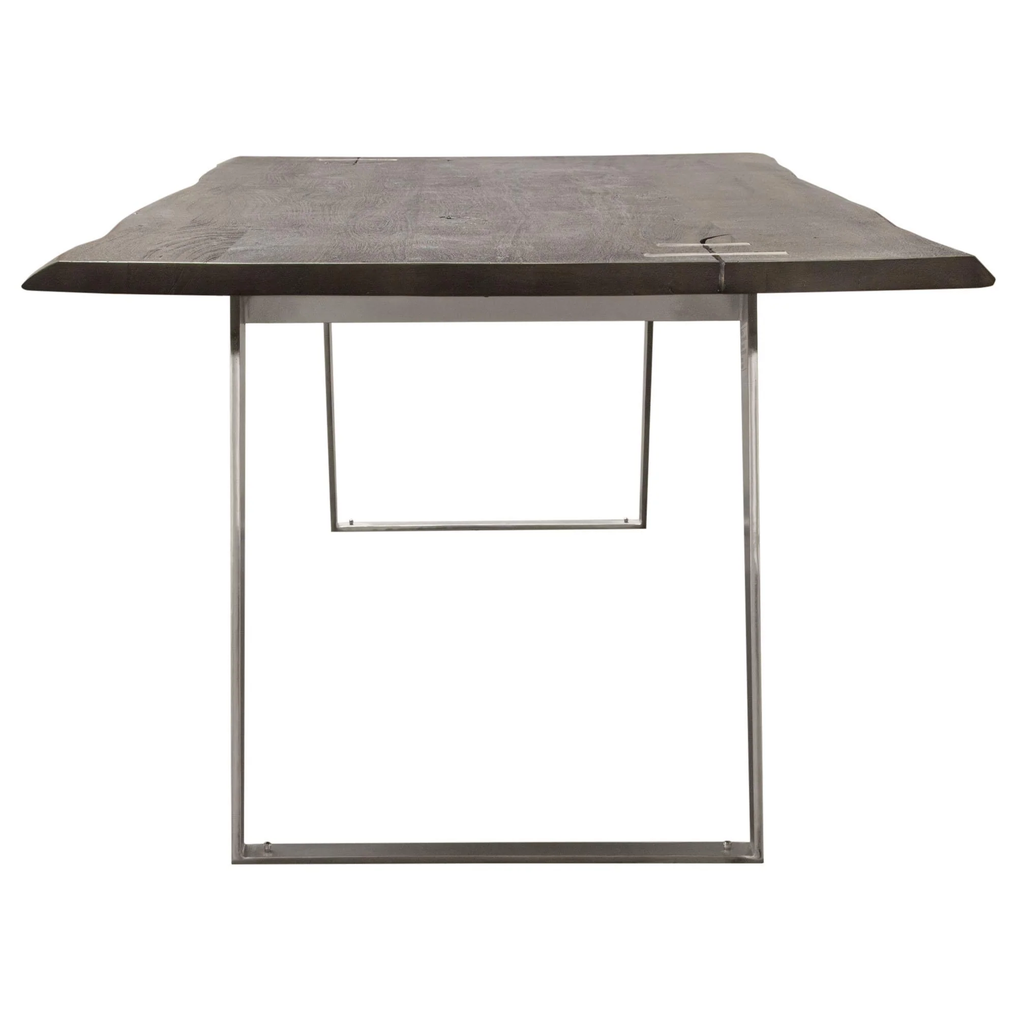 Titan Solid Acacia Wood Dining Table in Espresso Finish w/ Silver Metal Inlay & Base by Diamond Sofa - Image 5