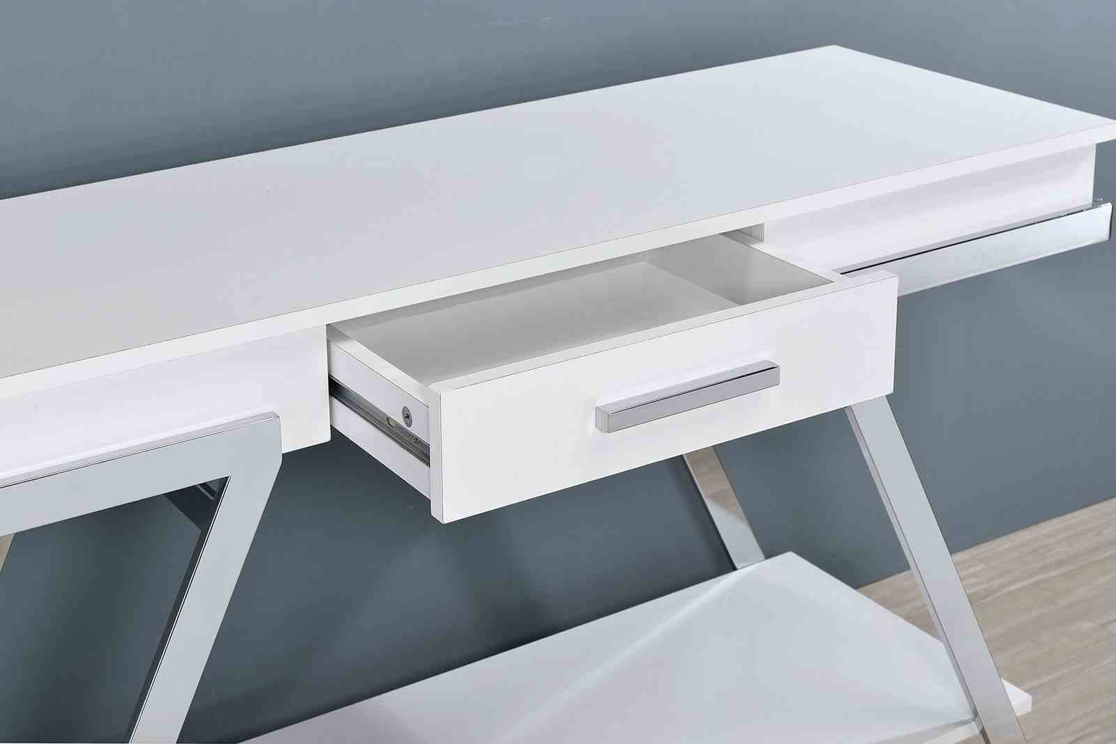 Titus Sofa Table, White/Chrome - Image 3