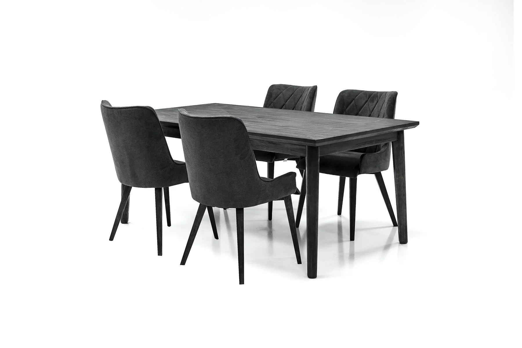 Toledo Mid-Century Tundra Gray Acacia Dining Table - Image 5