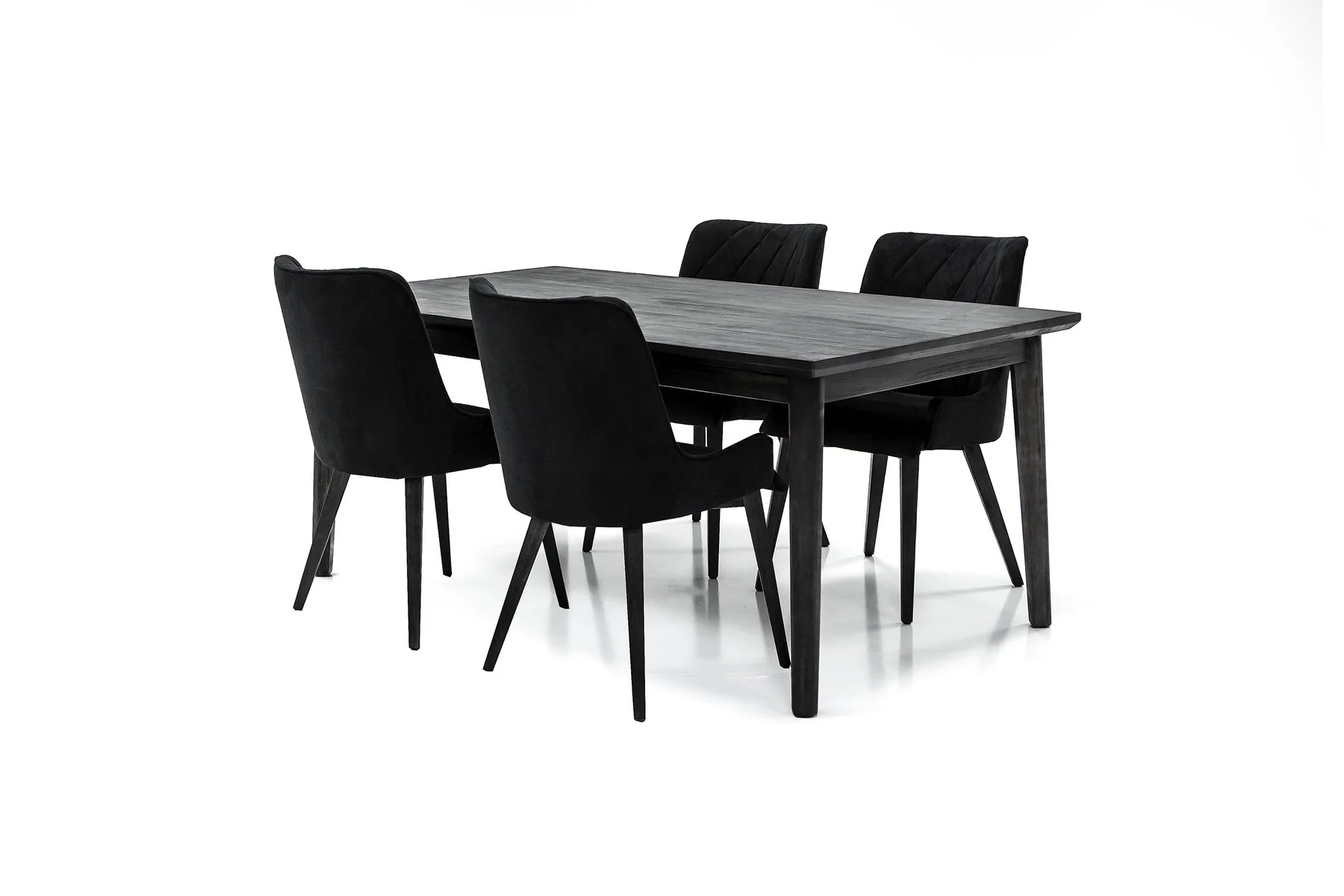Toledo Mid-Century Tundra Gray Acacia Dining Table - Image 6
