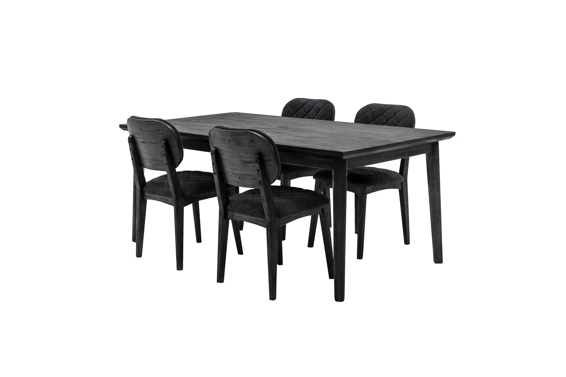 Toledo Mid-Century Tundra Gray Acacia Dining Table - Image 7