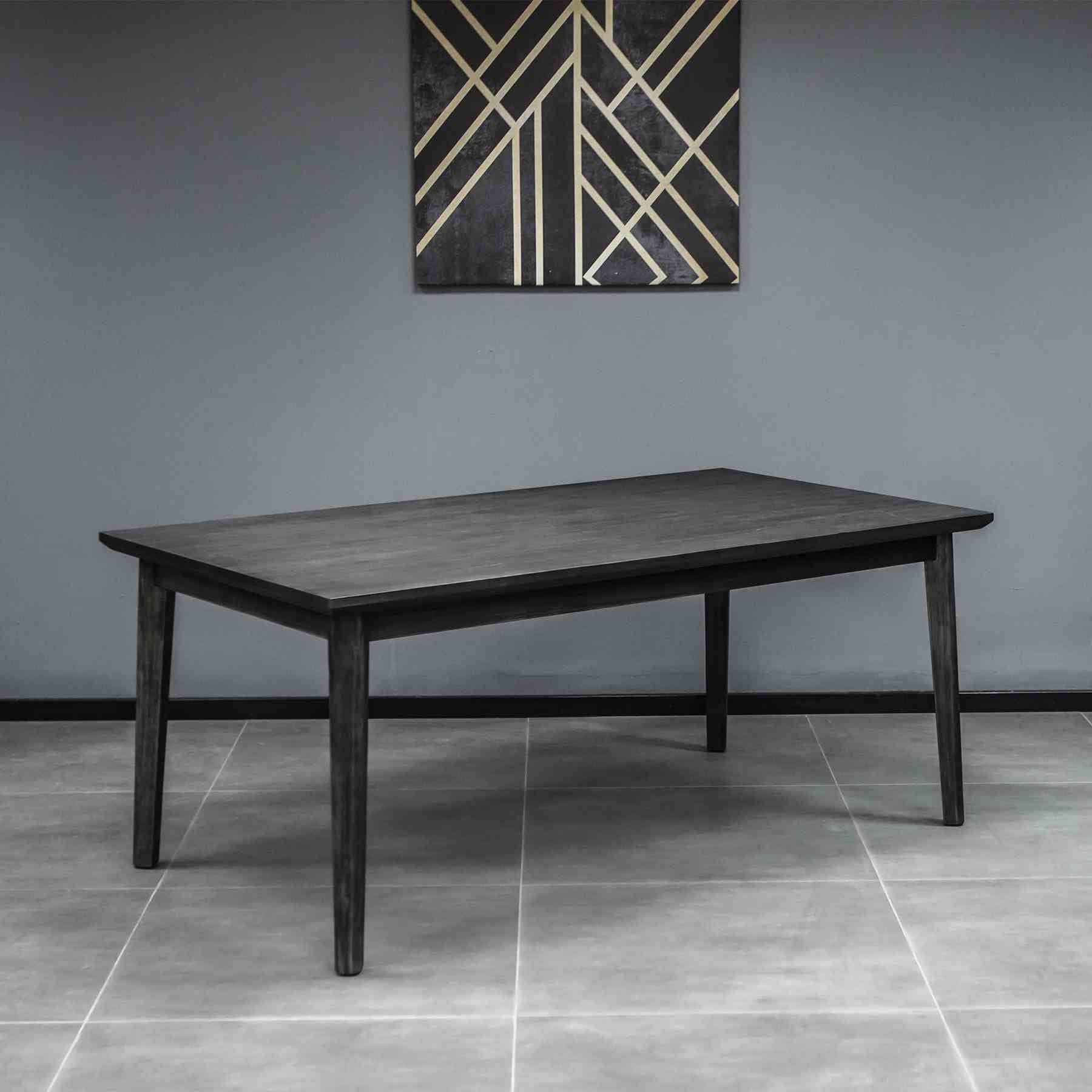 Toledo Mid-Century Tundra Gray Acacia Dining Table - Image 8