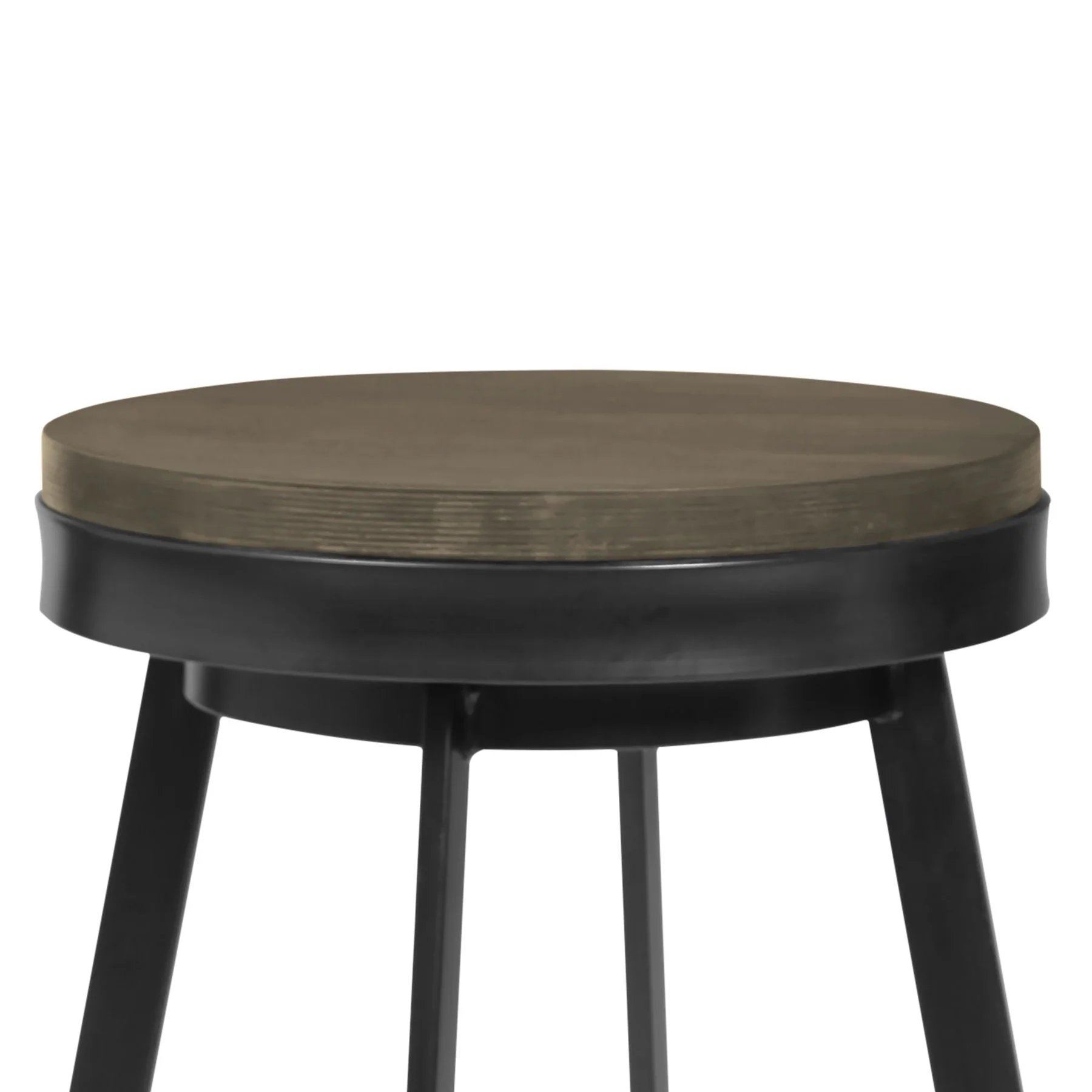 Topeka 26" Counter Height Barstool in Mineral Finish and Gray Walnut Wood Seat - Image 2
