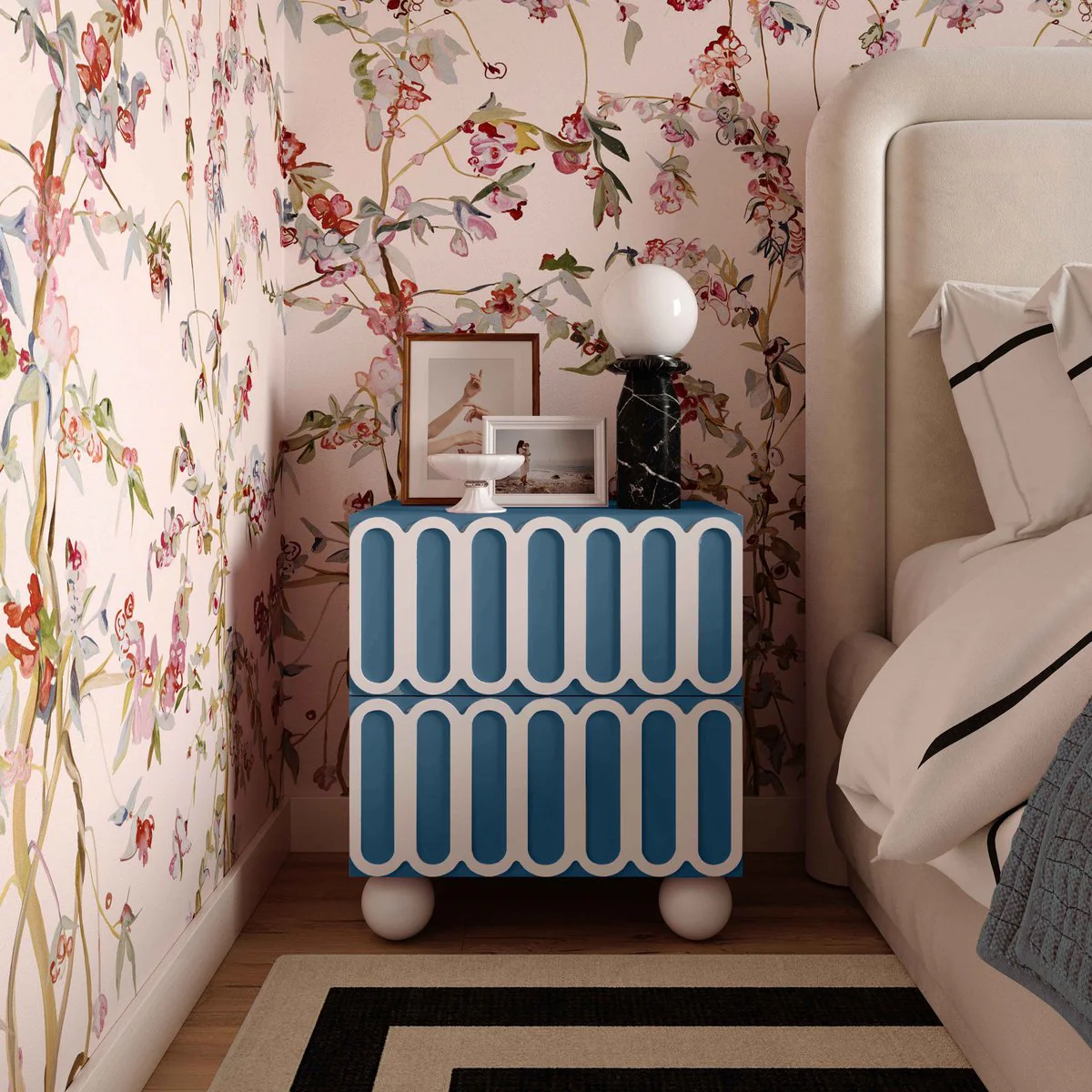 Tori Motif Blue Nightstand - Image 2