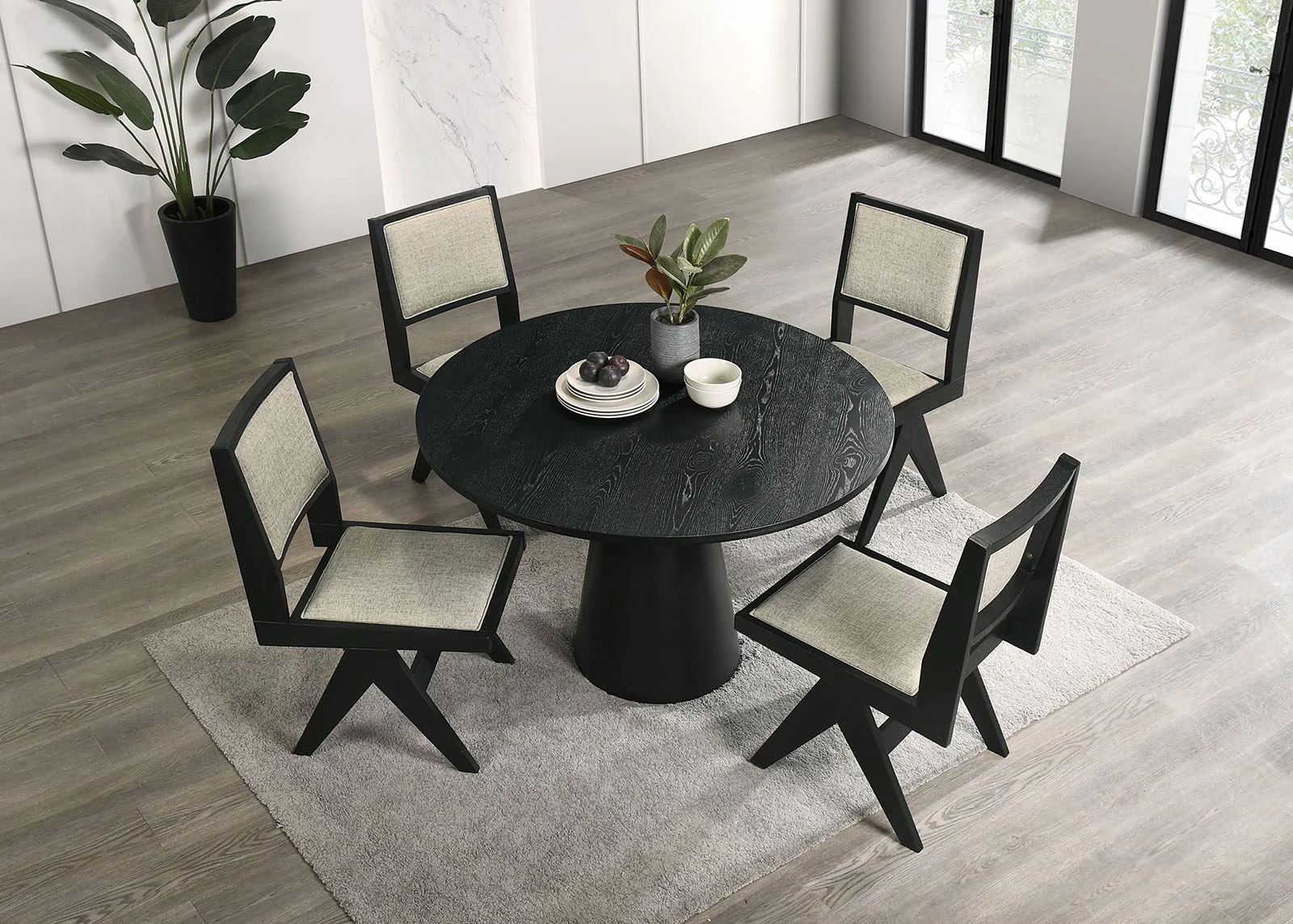 Tottenham 48" Round Dining Table, Black - Image 2