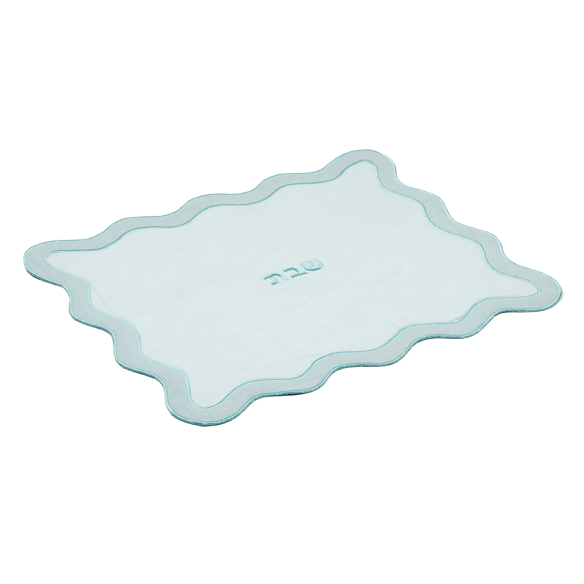 TOV Sea Blue Wavy Challah Cover - Image 3