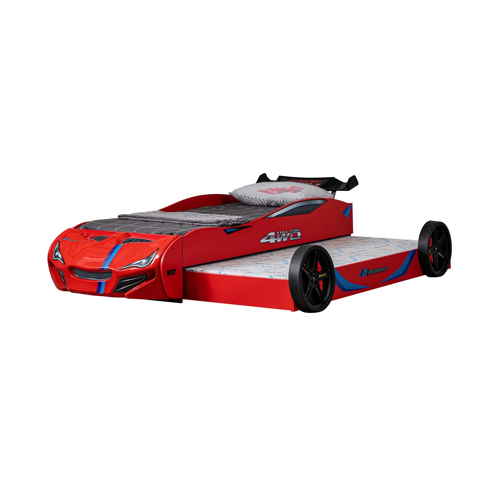 Tracklite Car Bed w/ Trundle, Red - Image 4