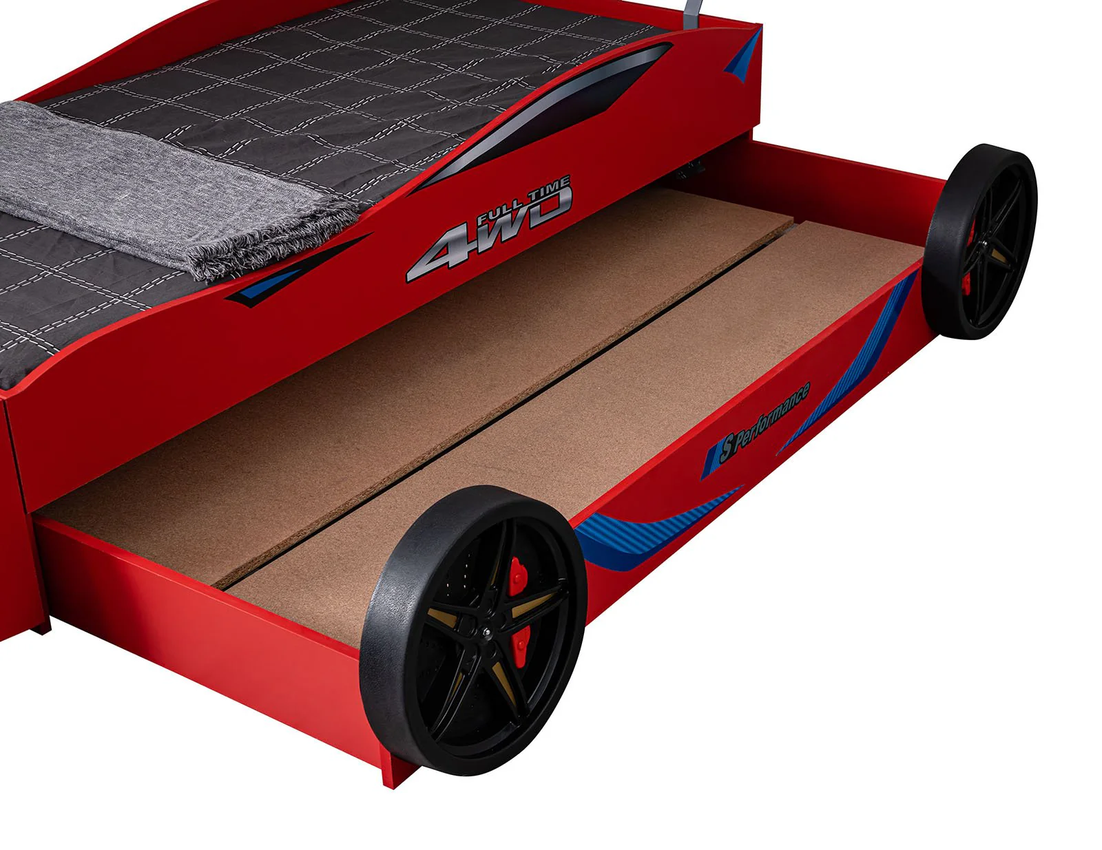 Tracklite Car Bed w/ Trundle, Red - Image 9