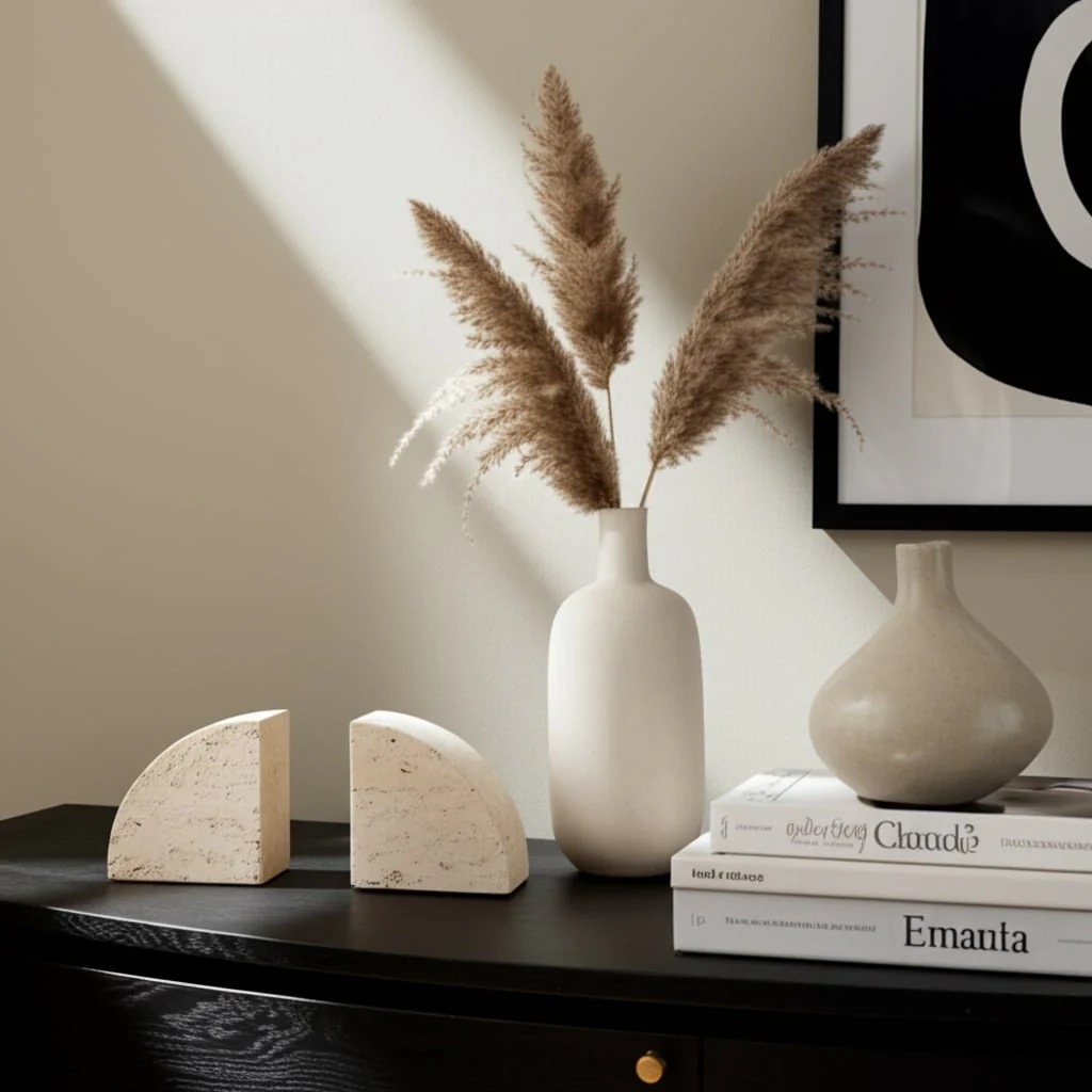 Travertine, S/2 5" Half Dome Bookends, Tan - Image 10