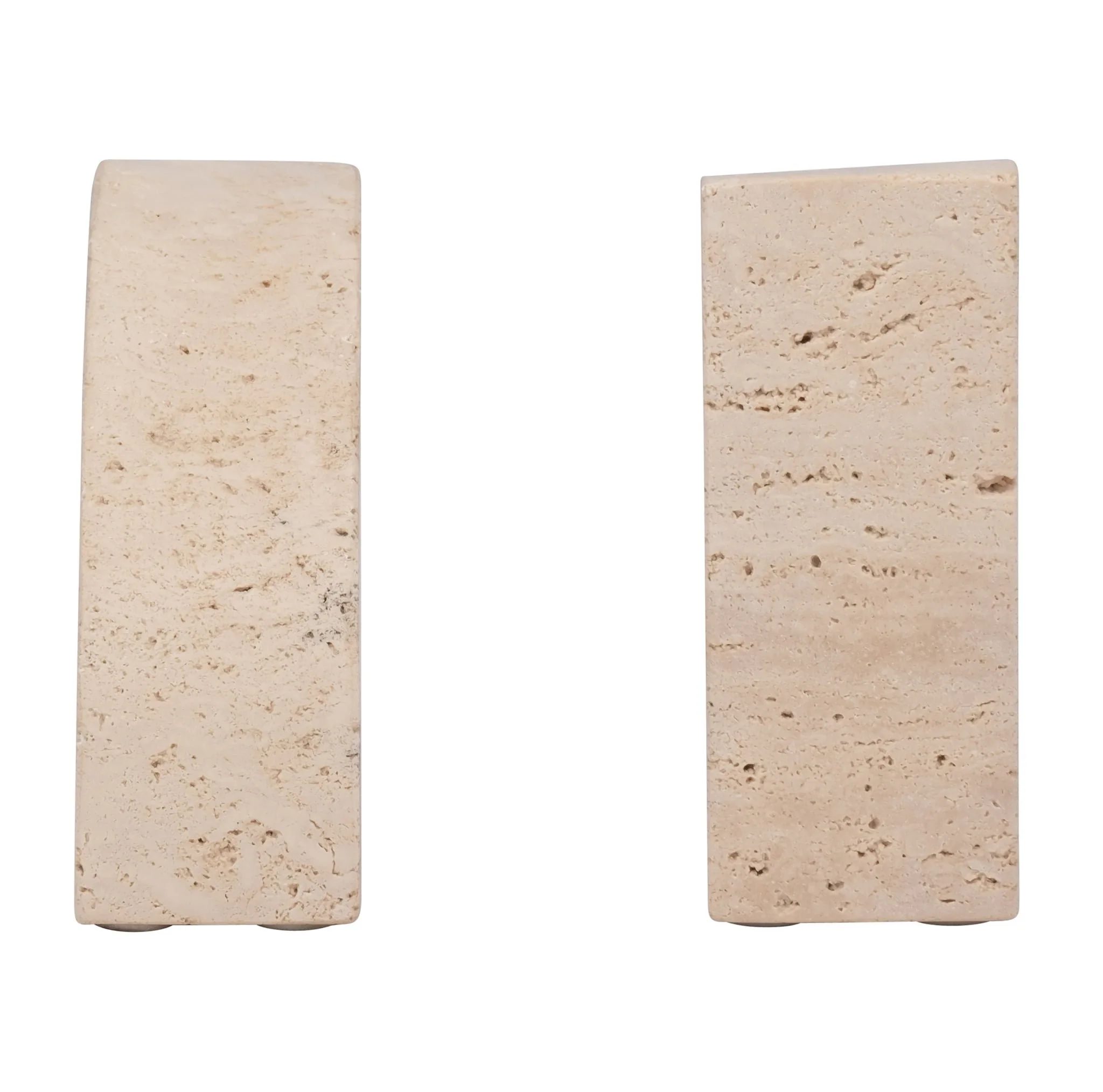 Travertine, S/2 5" Half Dome Bookends, Tan - Image 5