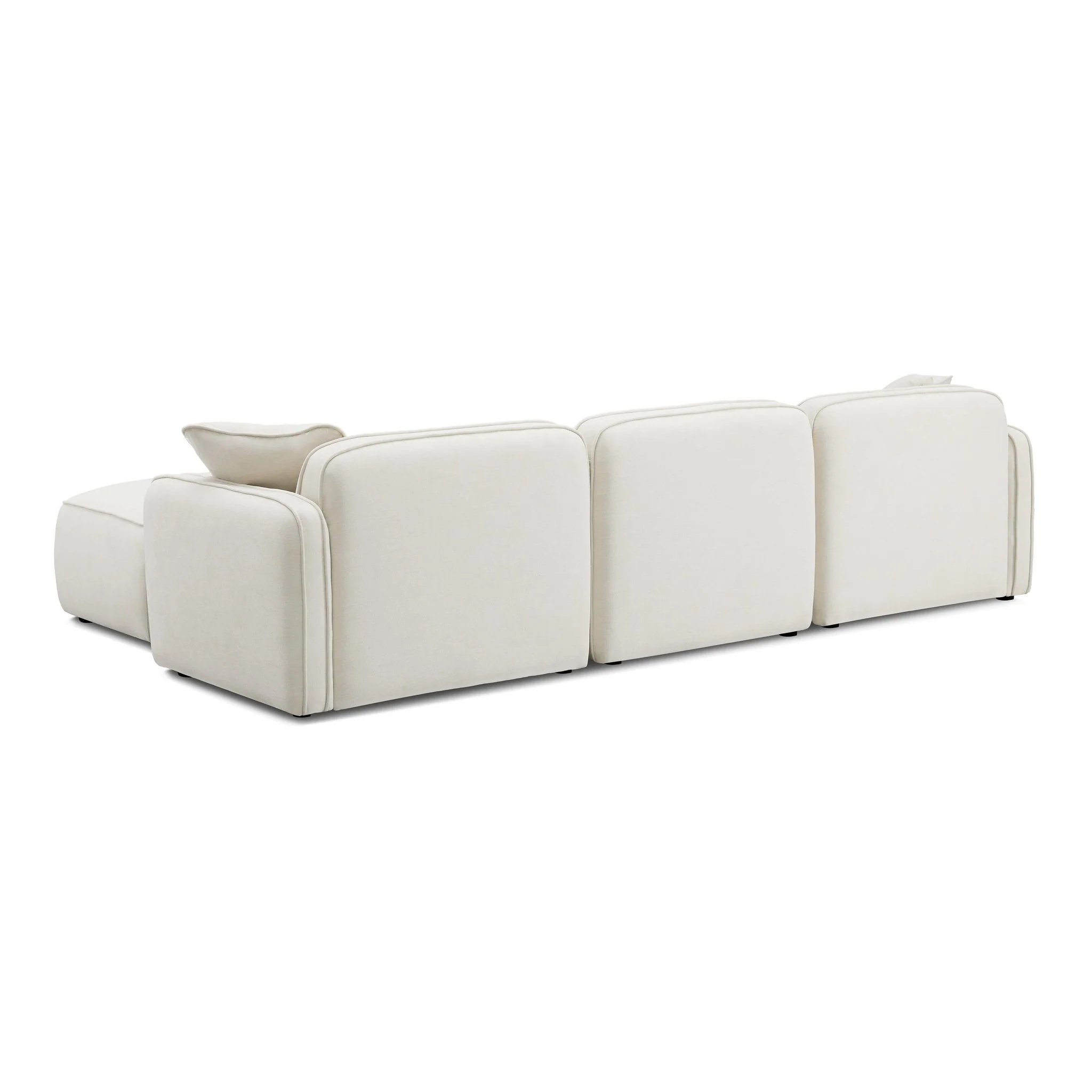Travie Sand Upcycled Linen 4-Piece Modular Sectional - Image 7