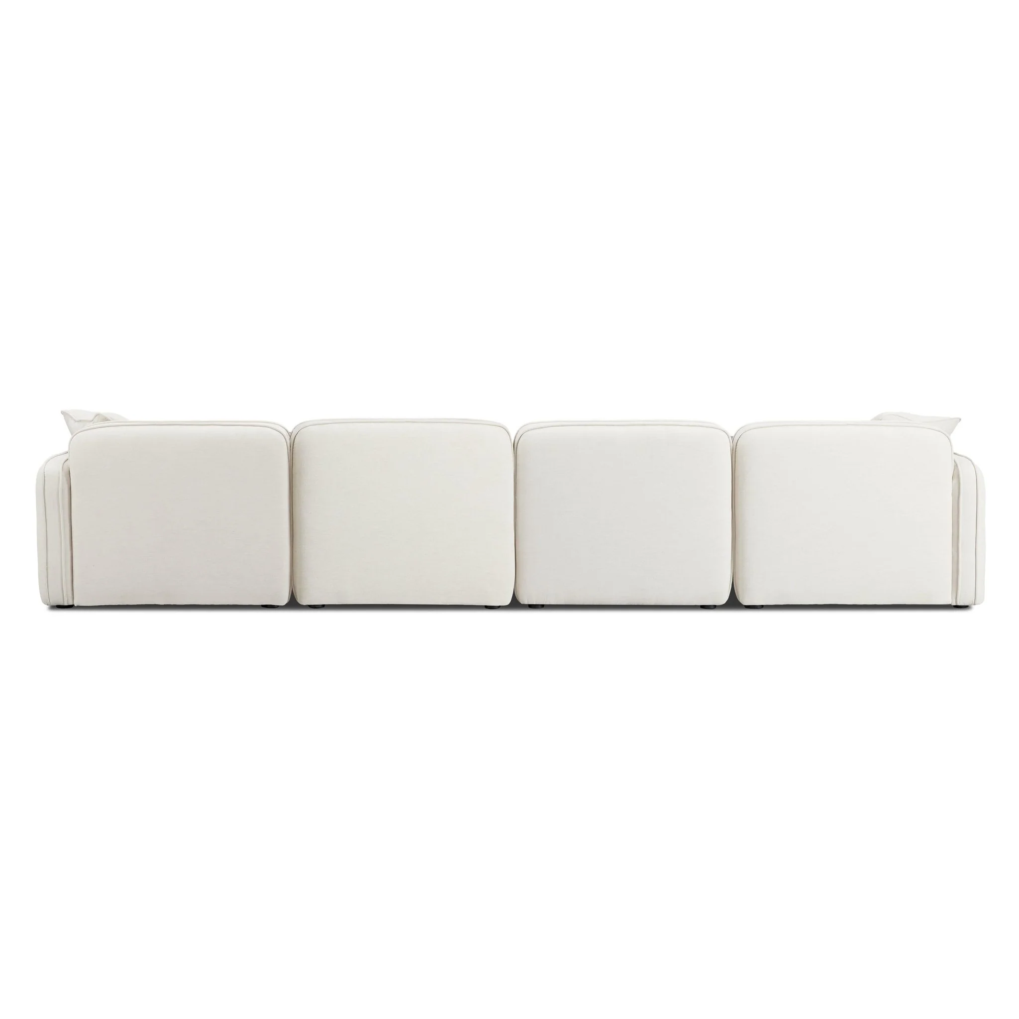 Travie Sand Upcycled Linen 6-Piece Modular U-Sectional - Image 5