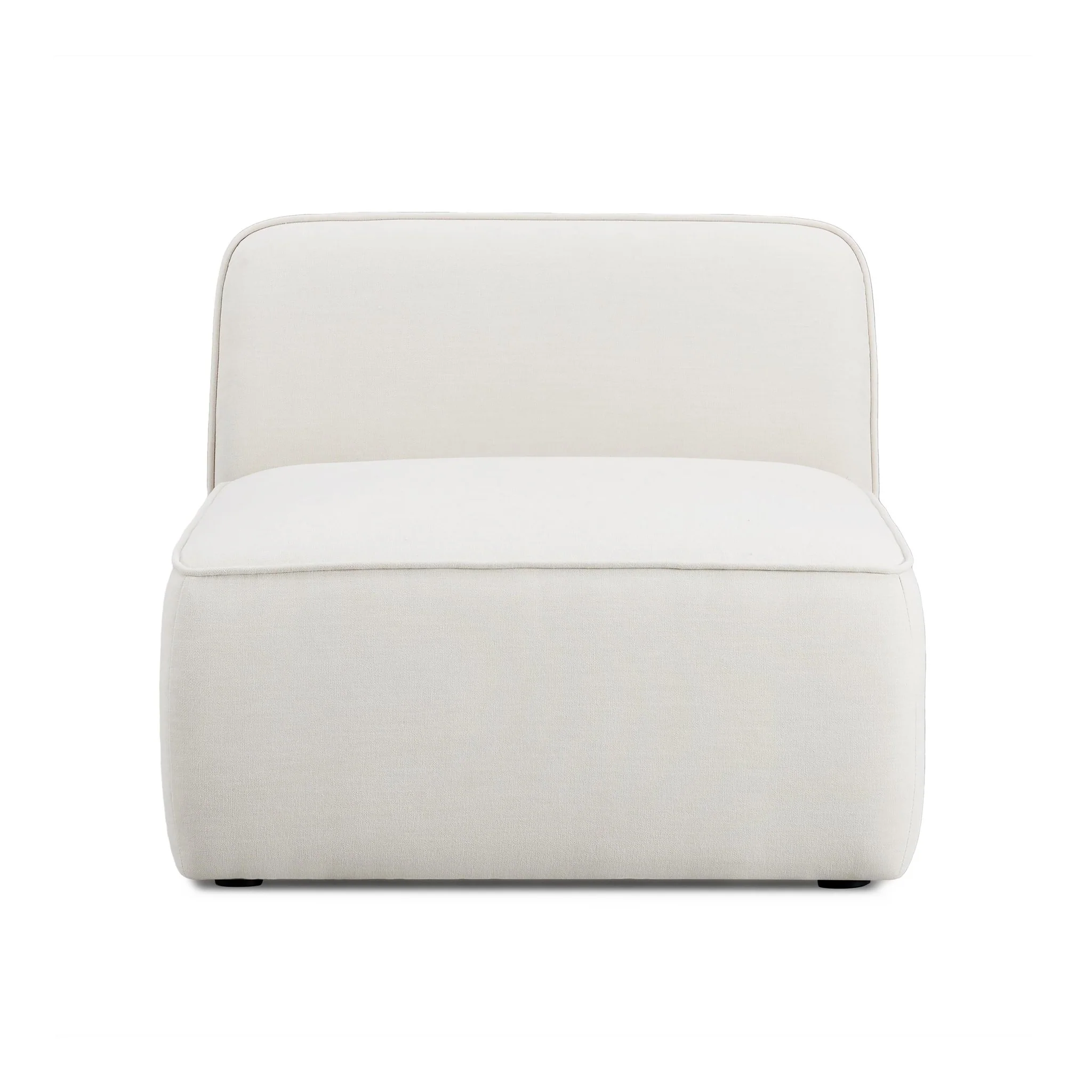 Travie Sand Upcycled Linen Armless Chair - Image 2