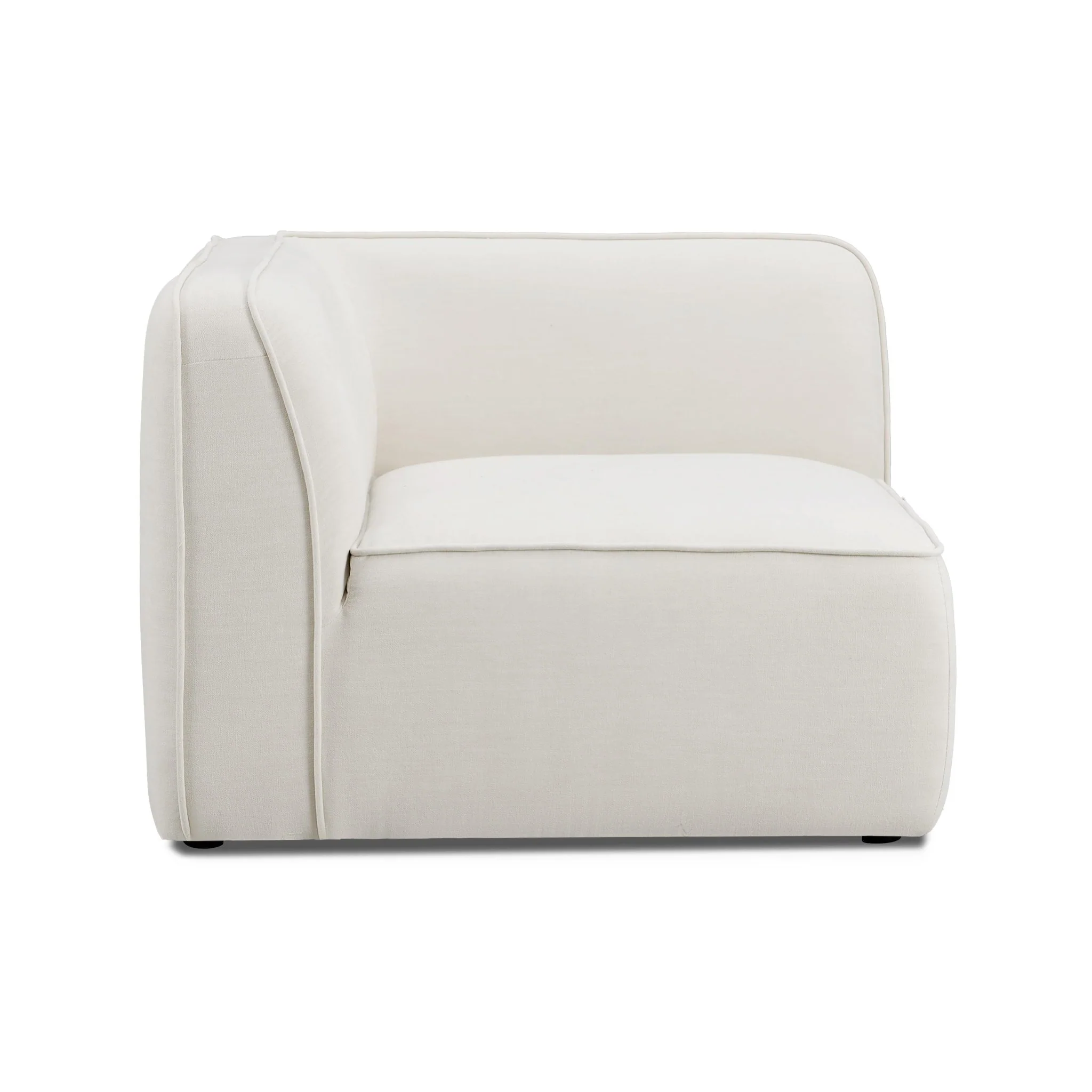 Travie Sand Upcycled Linen Corner Chair - Image 2
