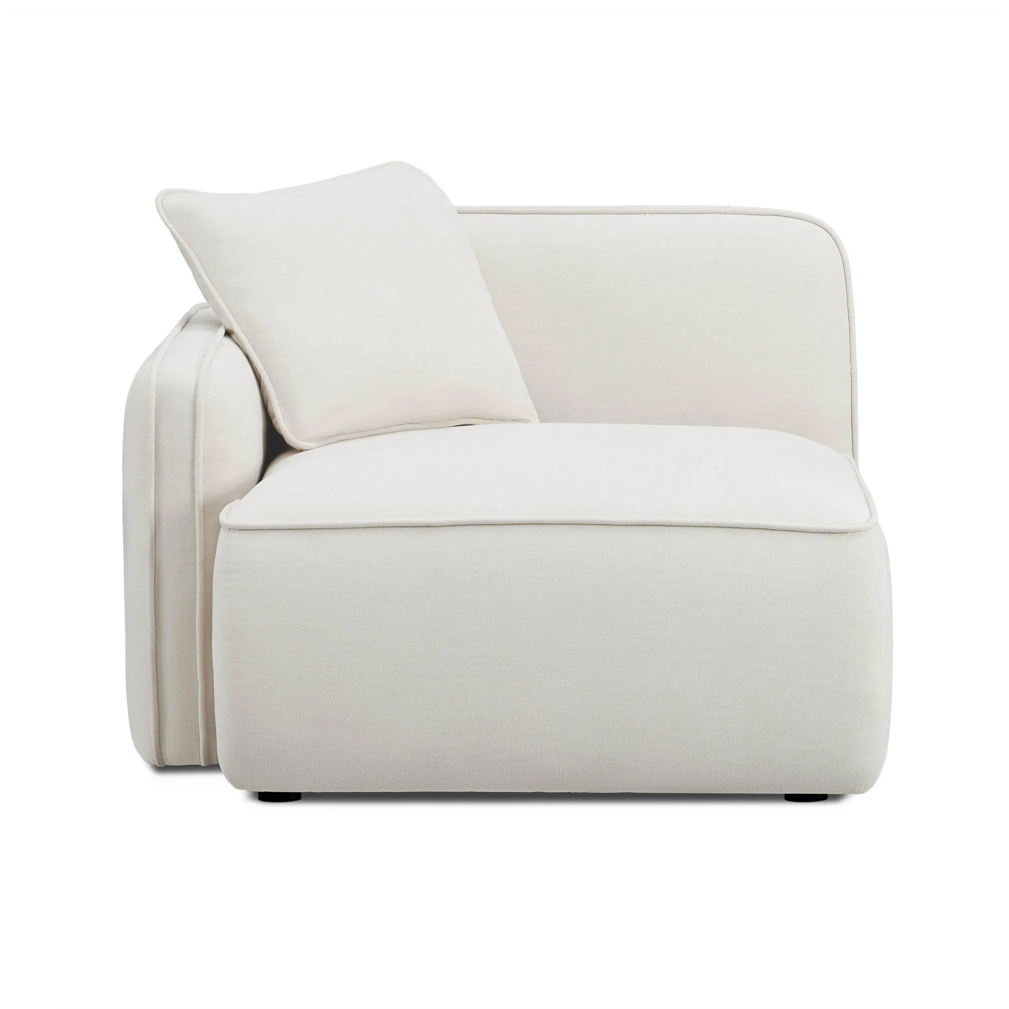 Travie Sand Upcycled Linen LAF Corner Chair - Image 2