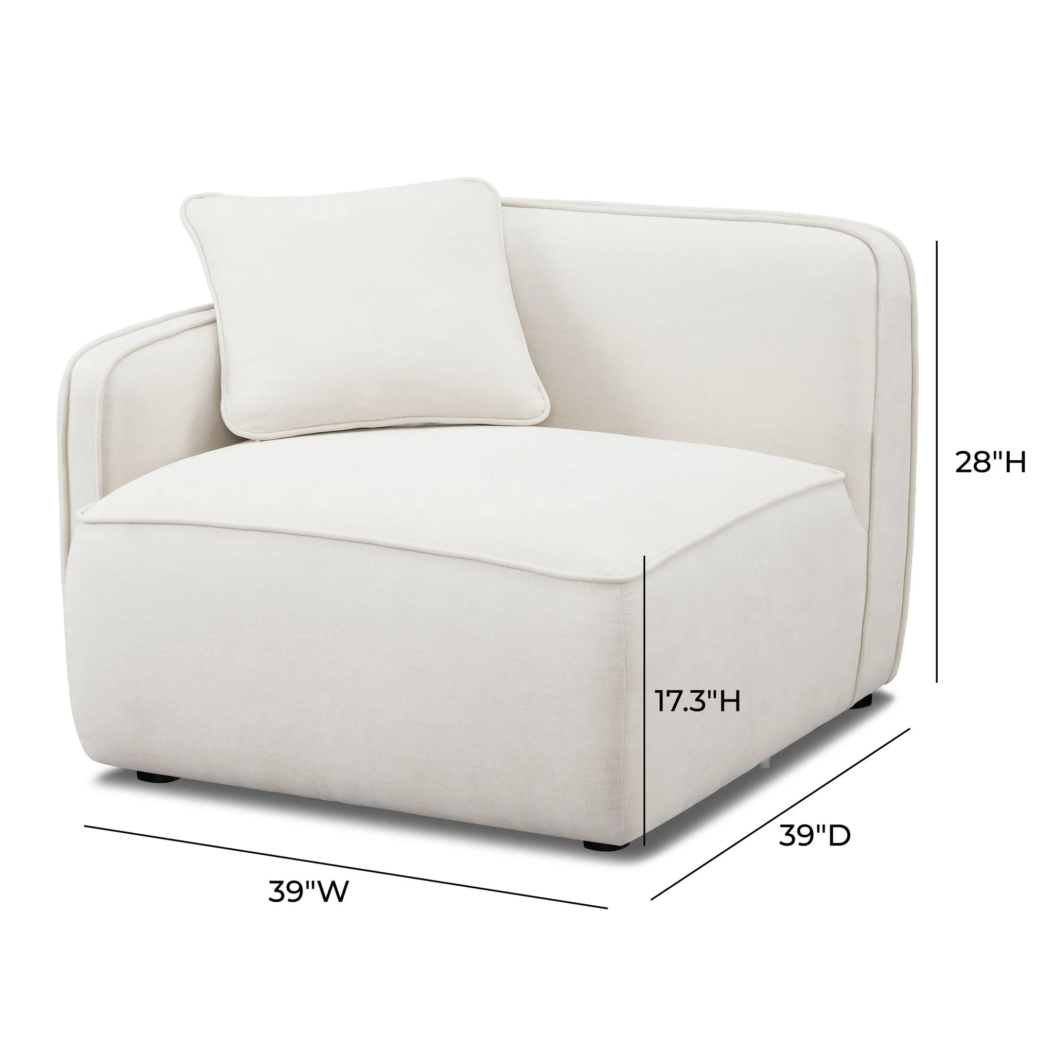 Travie Sand Upcycled Linen LAF Corner Chair - Image 5