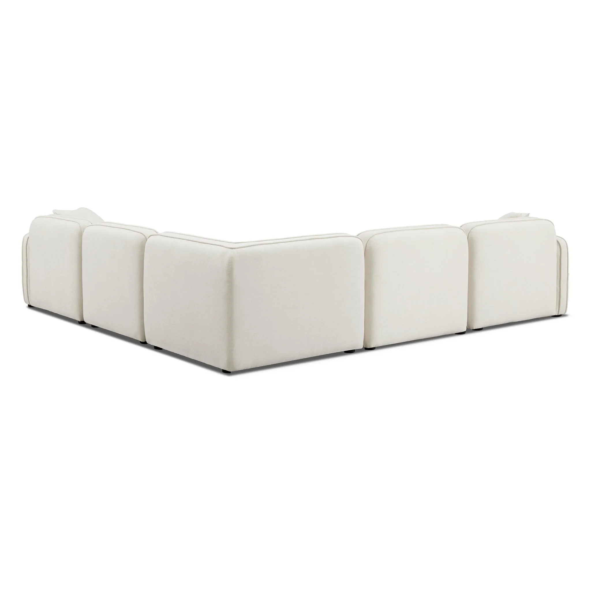 Travie Sand Upcycled Linen Modular L-Sectional - Image 4