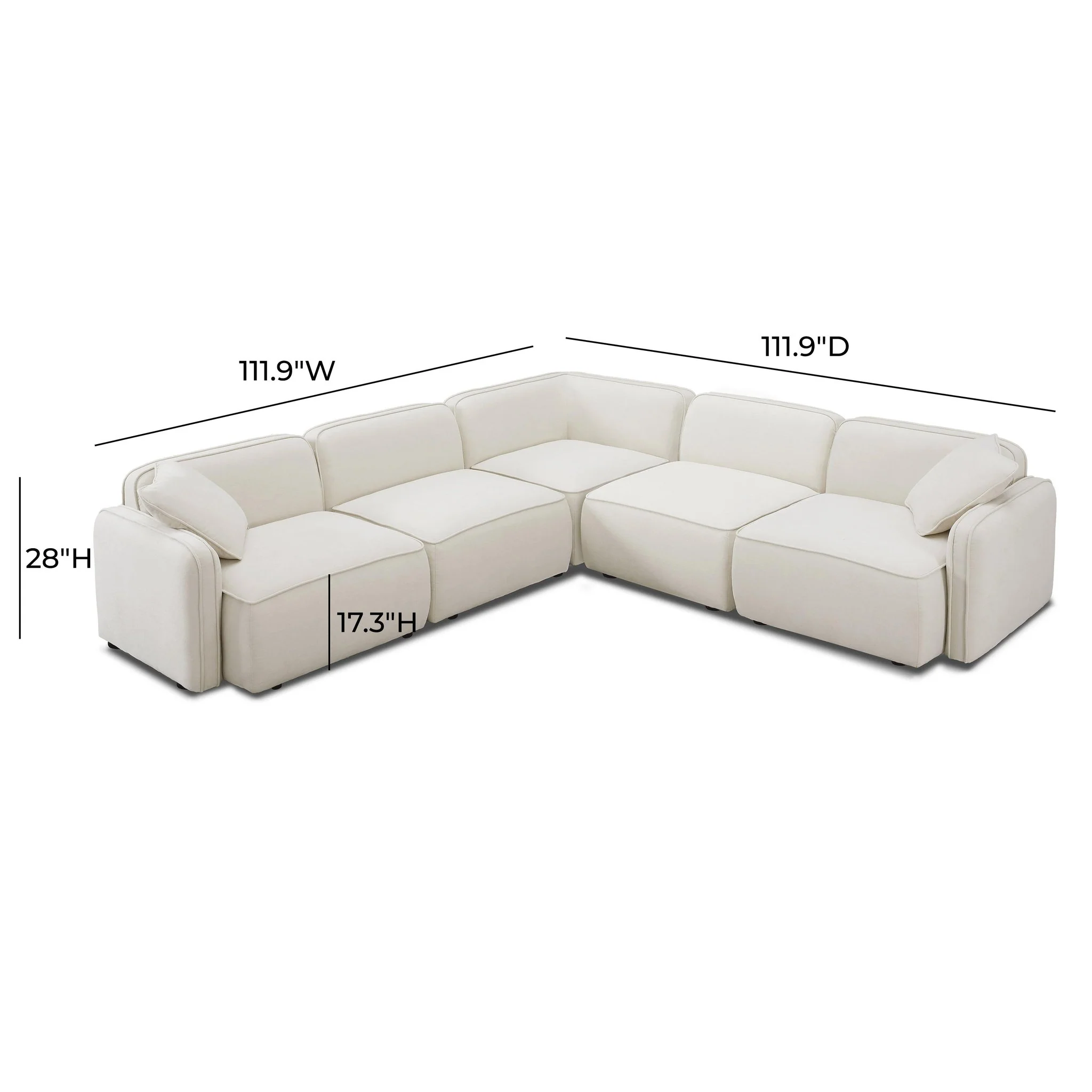 Travie Sand Upcycled Linen Modular L-Sectional - Image 6