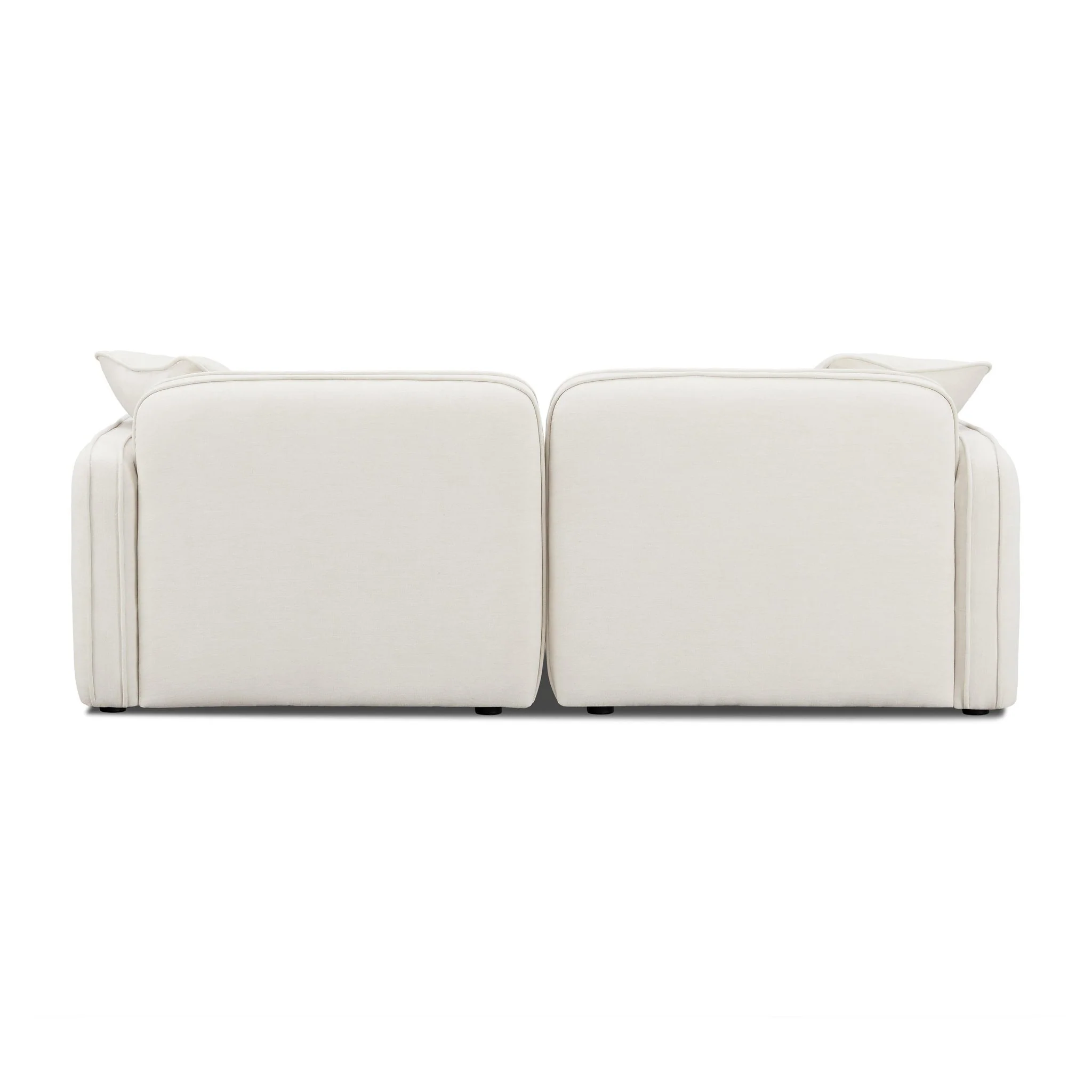 Travie Sand Upcycled Linen Modular Loveseat - Image 4