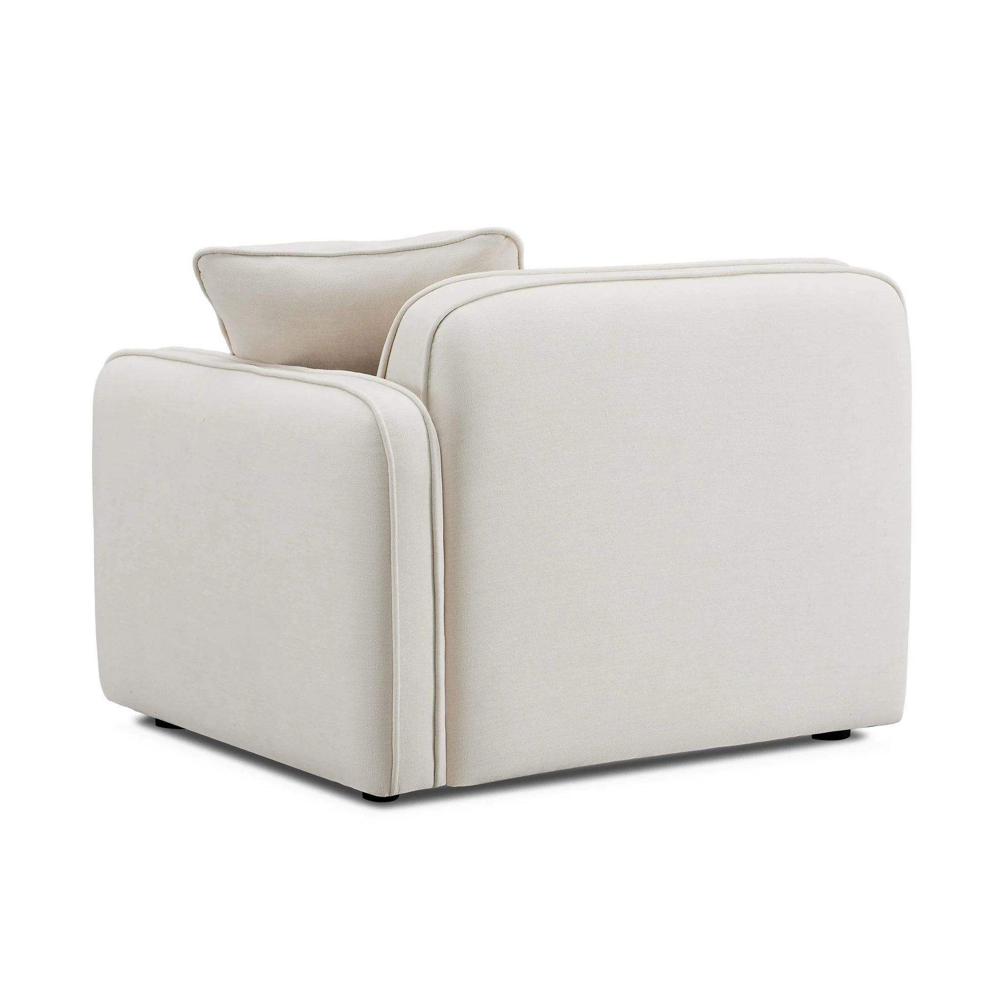 Travie Sand Upcycled Linen RAF Corner Chair - Image 3