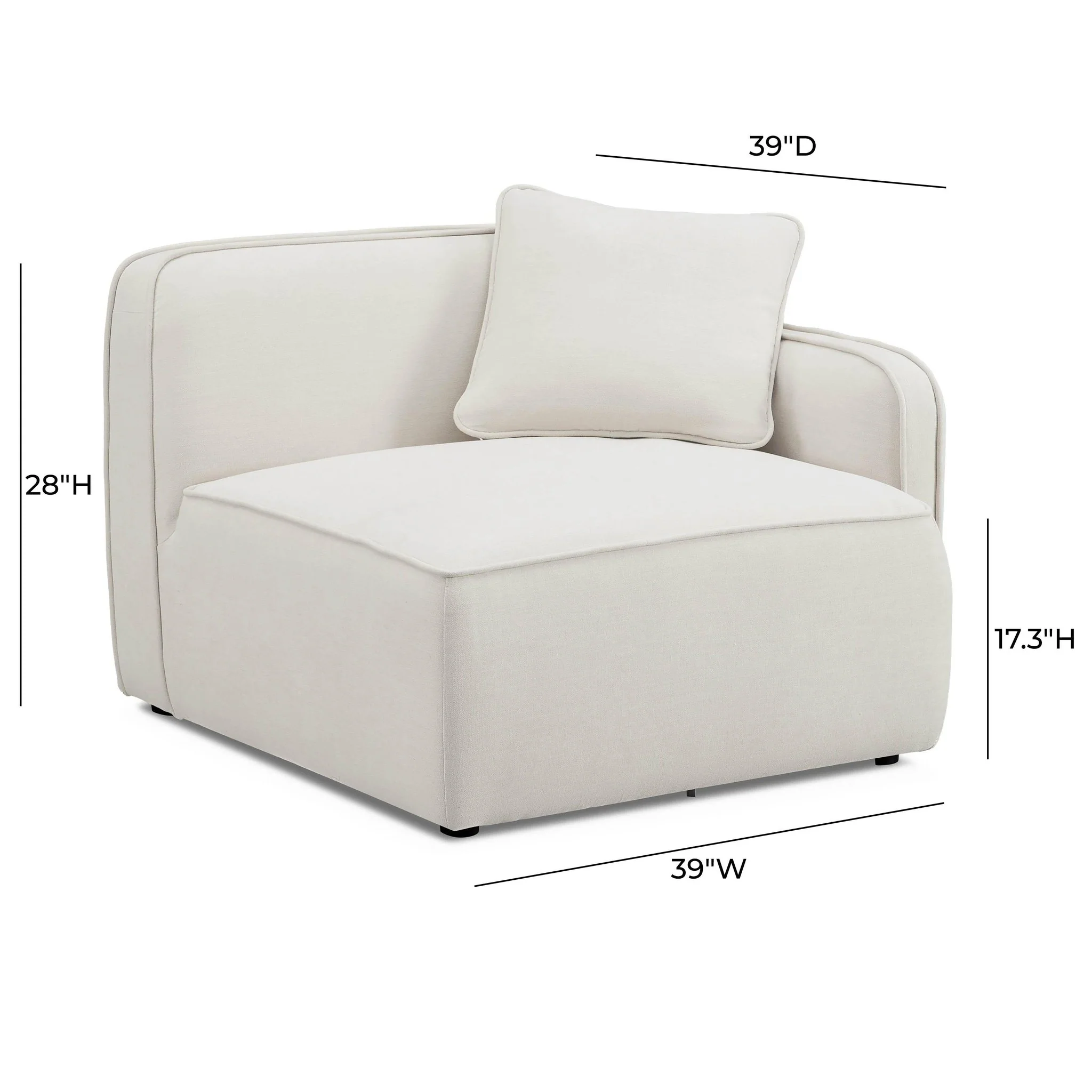 Travie Sand Upcycled Linen RAF Corner Chair - Image 5