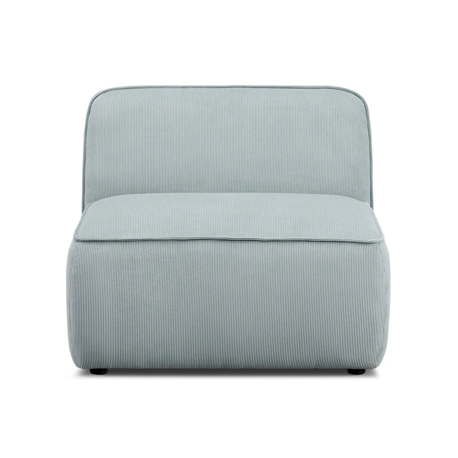 Travie Sea Blue Performance Corduroy Velvet Armless Chair - Image 2