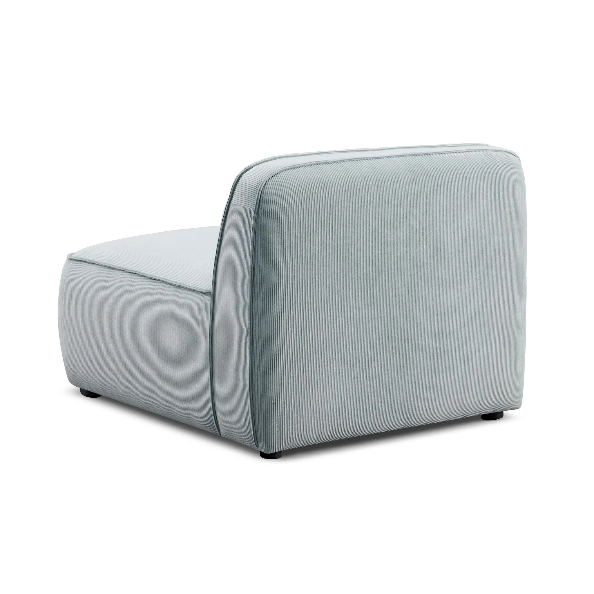 Travie Sea Blue Performance Corduroy Velvet Armless Chair - Image 3