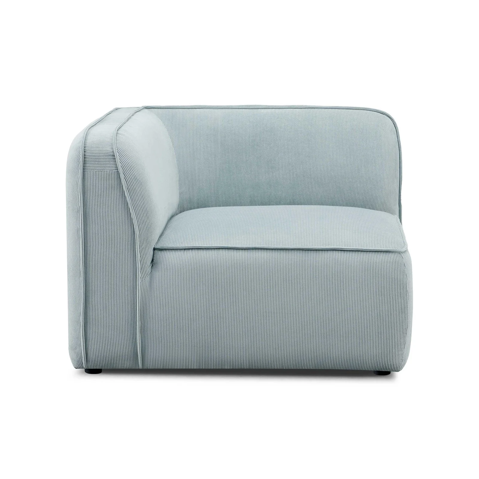 Travie Sea Blue Performance Corduroy Velvet Corner Chair - Image 2