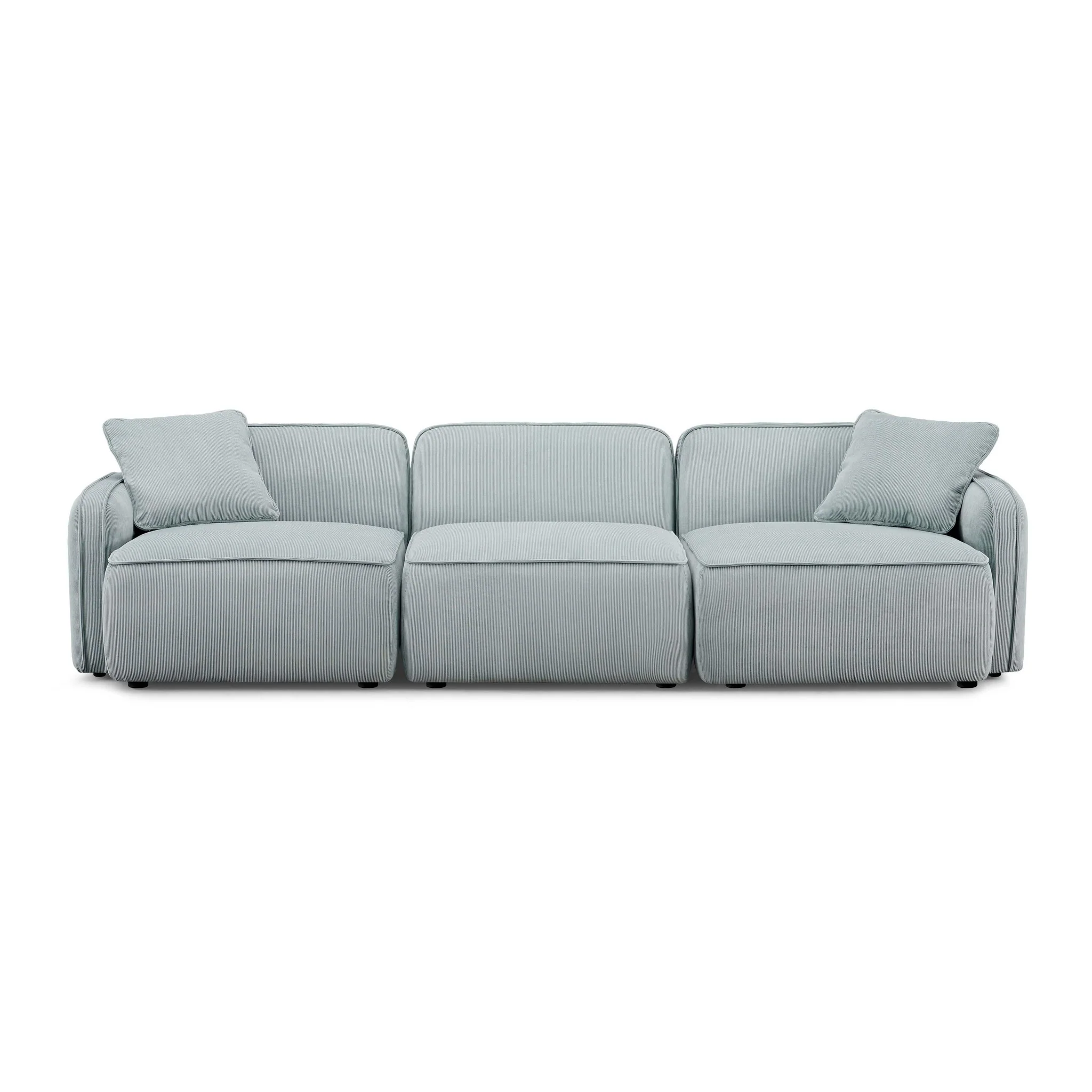 Travie Sea Blue Performance Corduroy Velvet Modular Sofa - Image 3