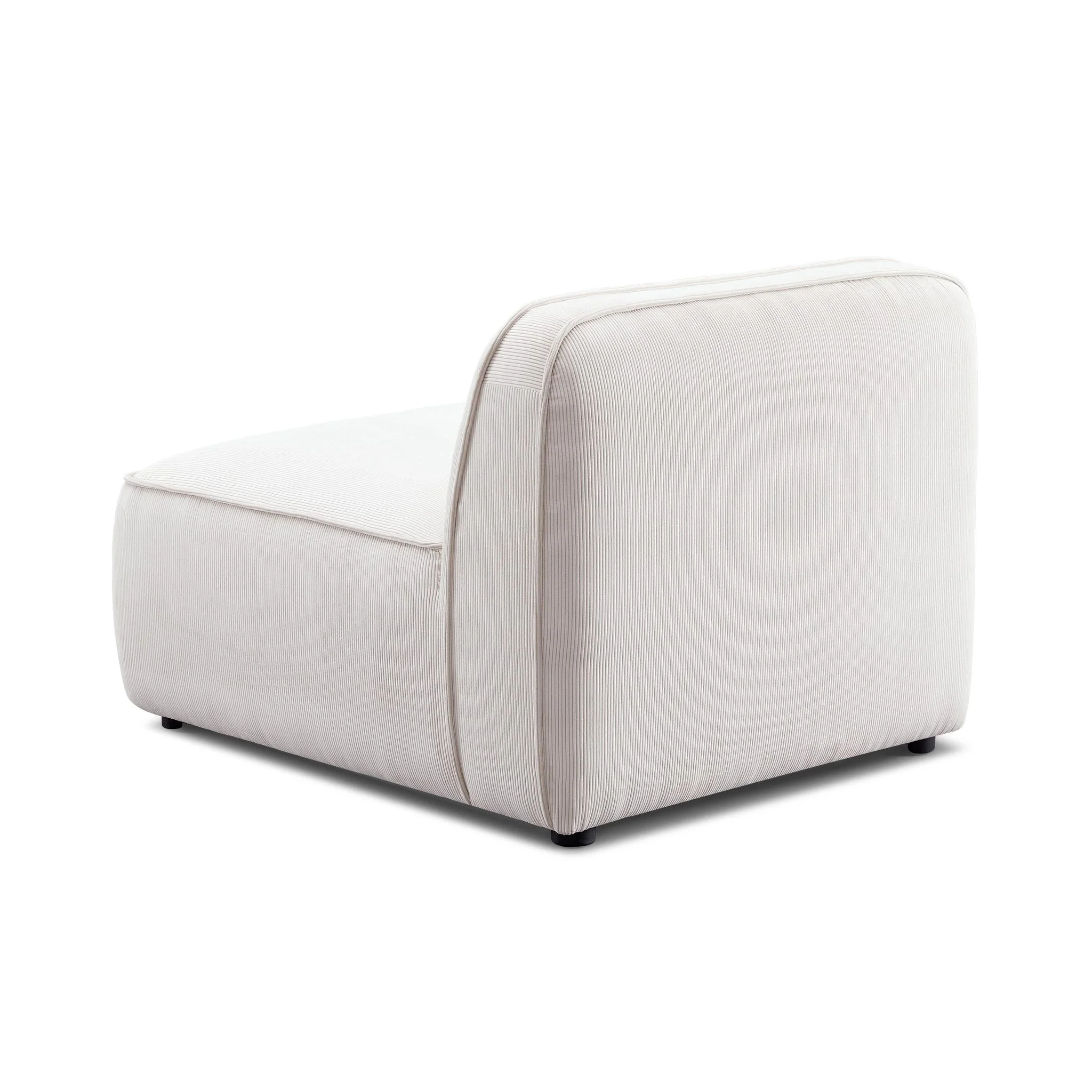 Travie White Sand Performance Corduroy Velvet Armless Chair - Image 3
