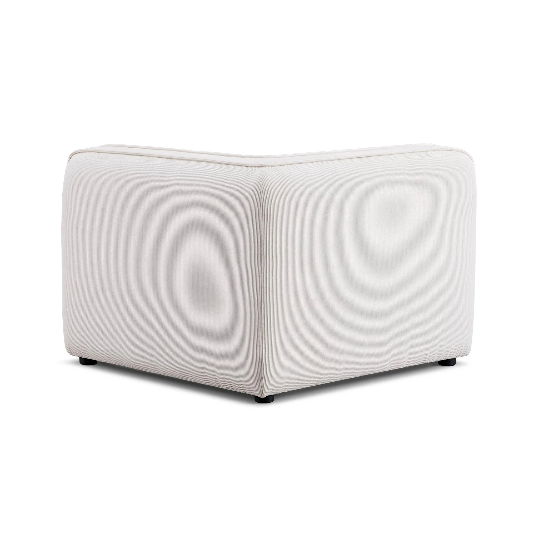 Travie White Sand Performance Corduroy Velvet Corner Chair - Image 3