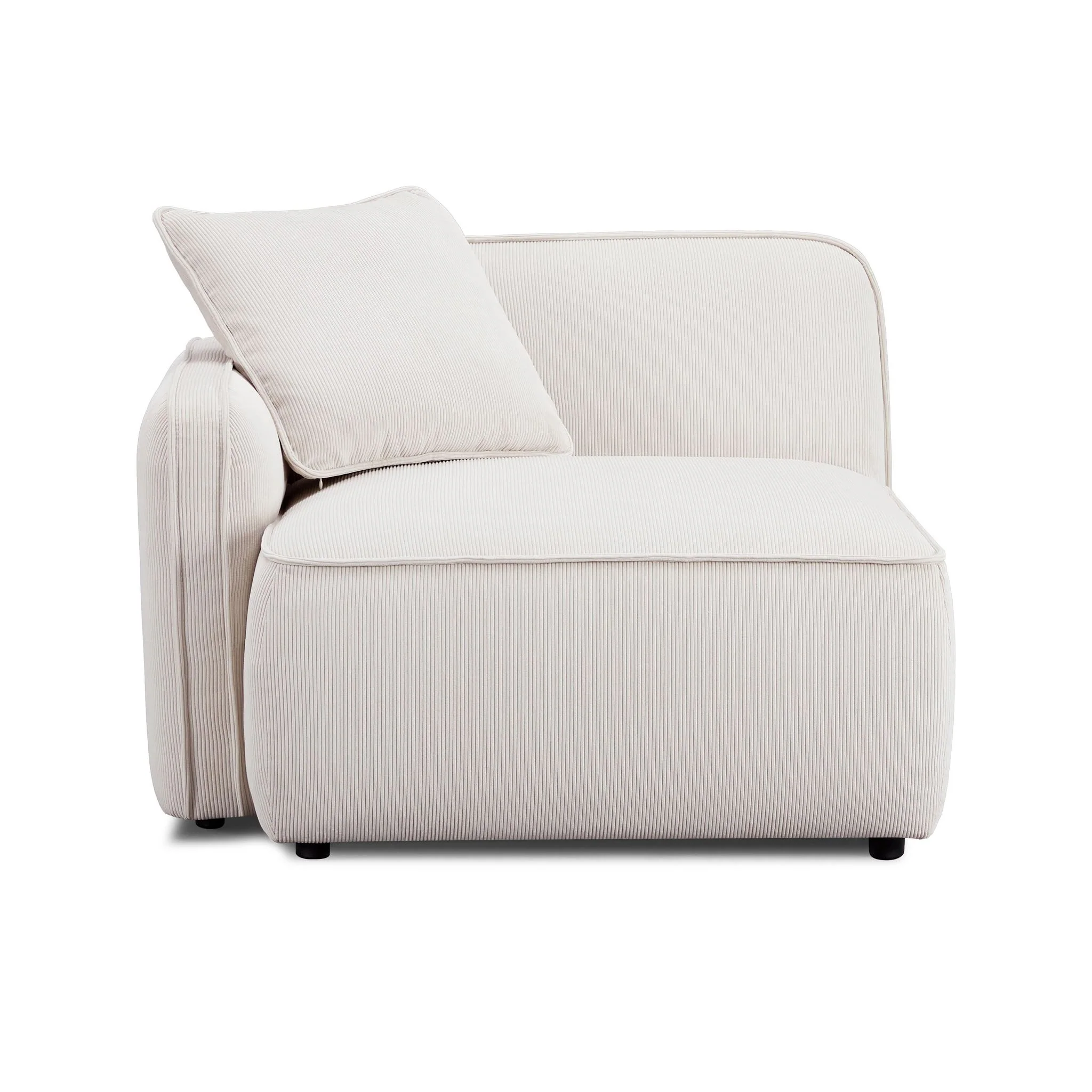 Travie White Sand Performance Corduroy Velvet LAF Corner Chair - Image 2