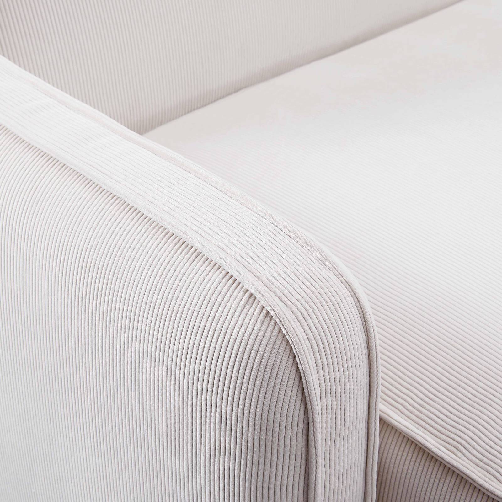 Travie White Sand Performance Corduroy Velvet LAF Corner Chair - Image 4