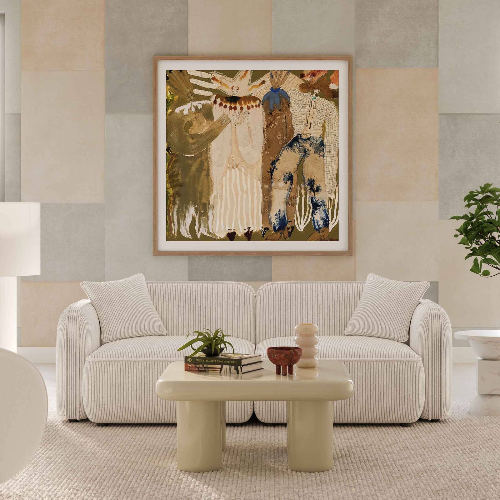 Travie White Sand Performance Corduroy Velvet Modular Loveseat - Image 2