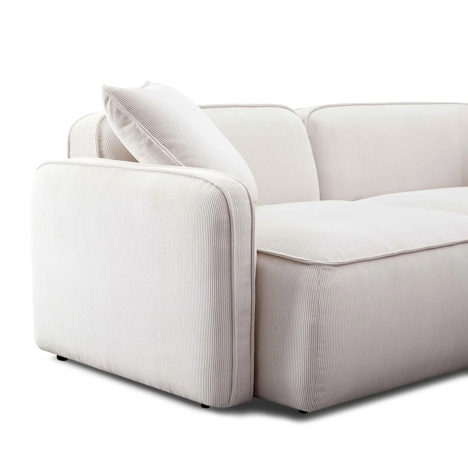 Travie White Sand Performance Corduroy Velvet Modular Sofa - Image 5