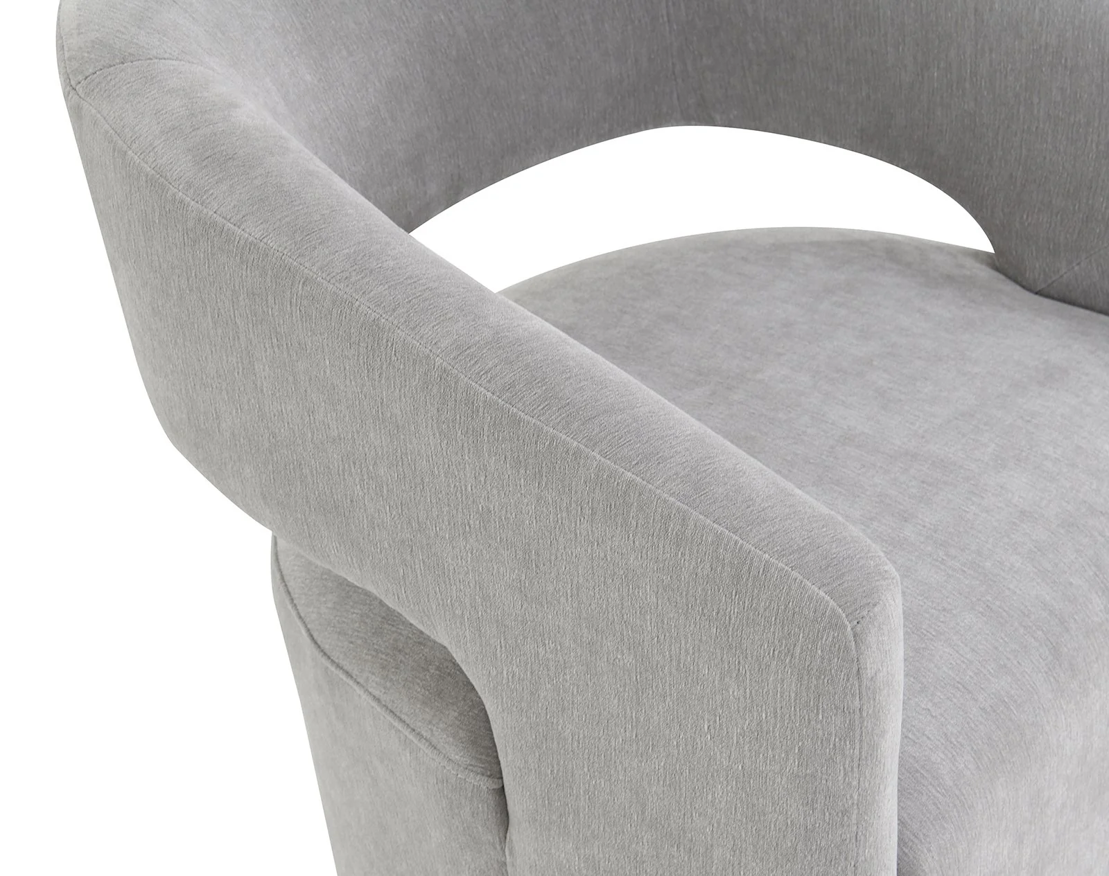 Tresa Dining Arm Chair W/ Casters, Light Gray - Image 5