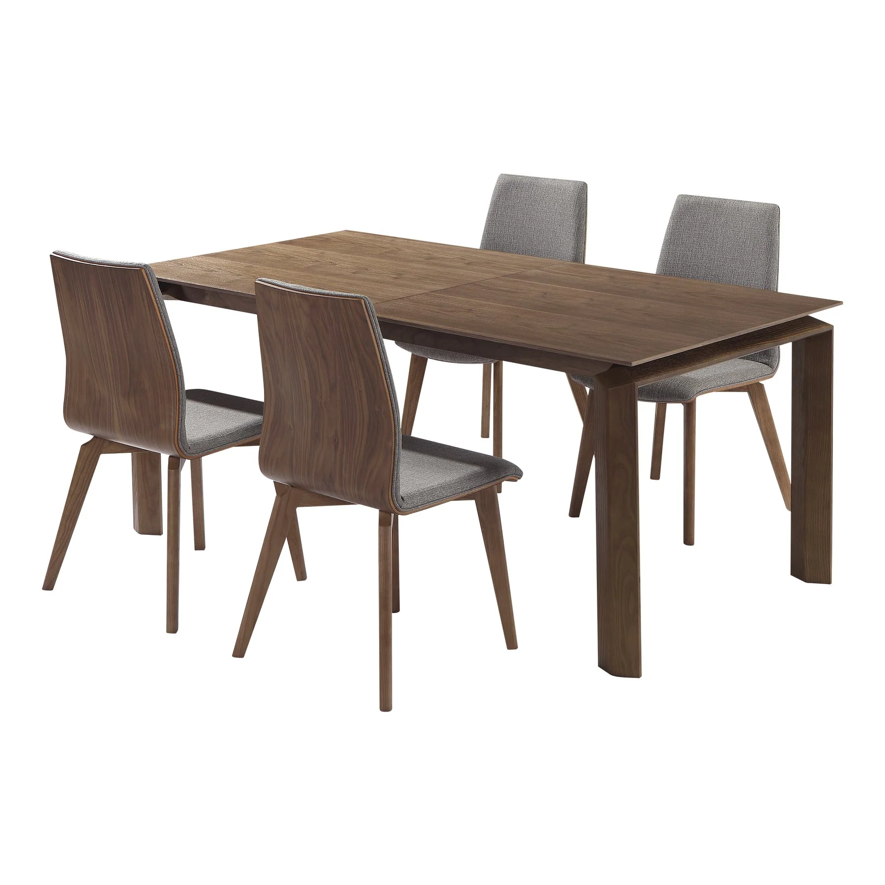 Treviso Archie Mid-Century Walnut Wood 5 Piece Dining Set - Image 2