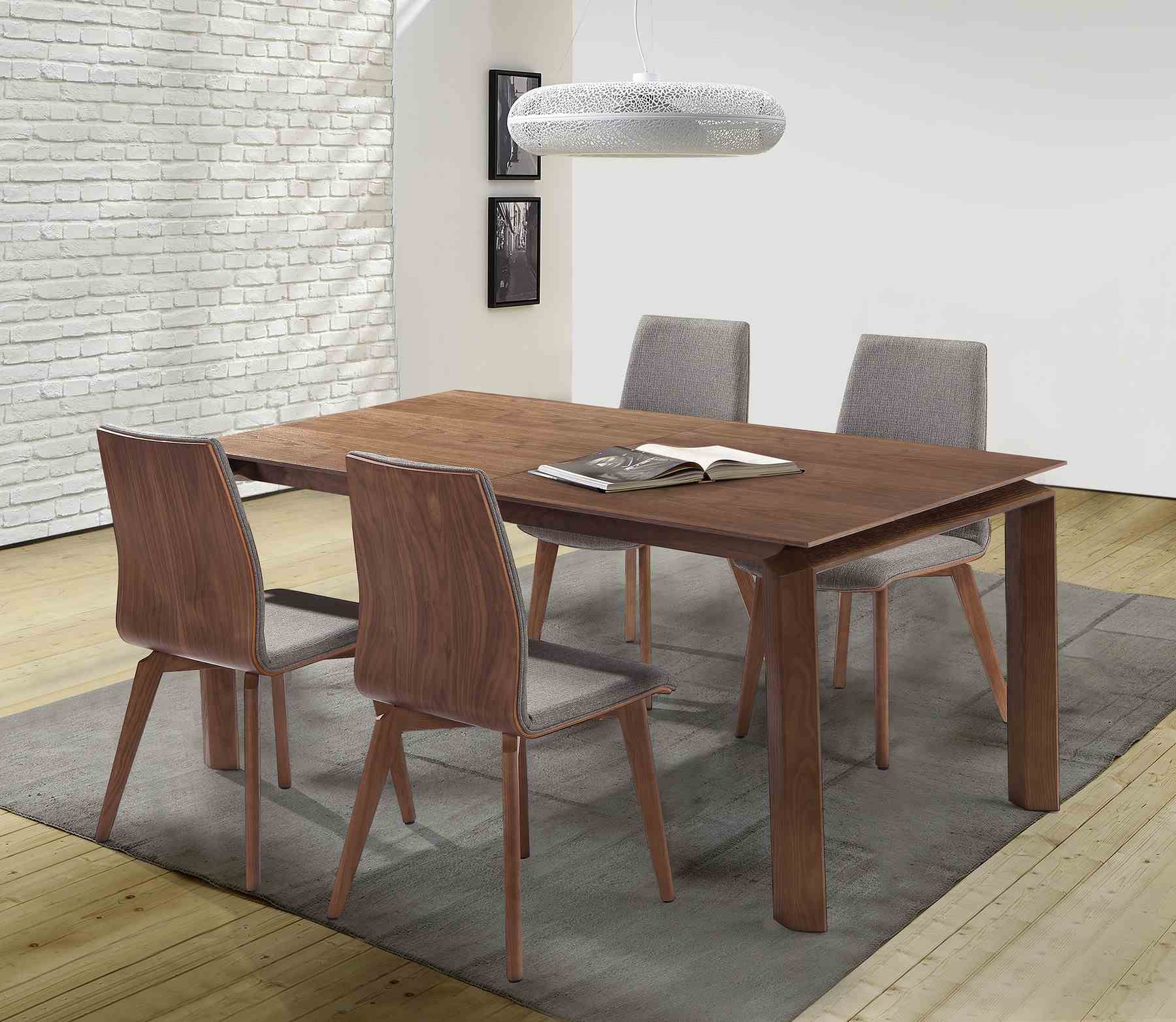 Treviso Archie Mid-Century Walnut Wood 5 Piece Dining Set - Image 8