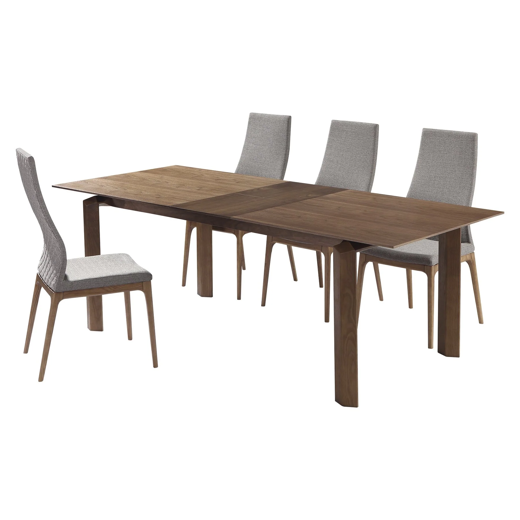 Treviso Parker Mid-Century Walnut Wood 5 Piece Dining Set - Image 2