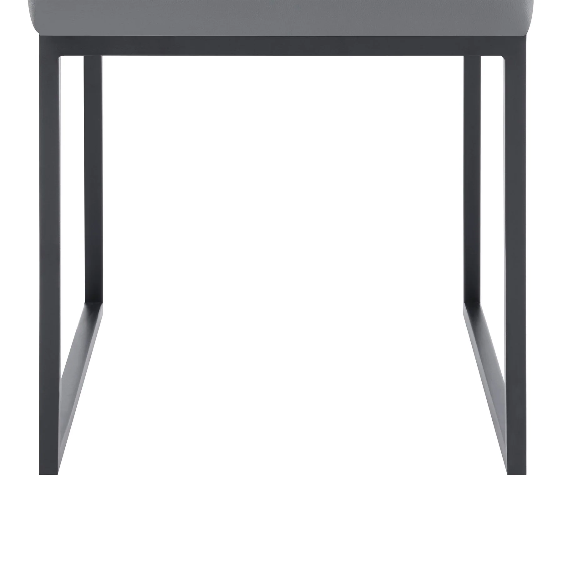 Trevor Contemporary Dining Chair in Matte Black Finish and Gray Faux Leather - Set of 2 - Image 7