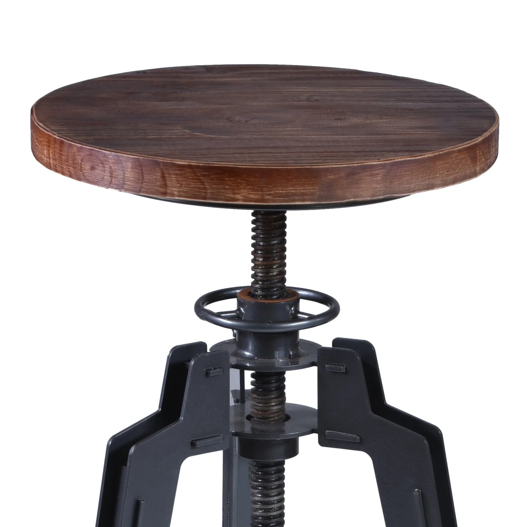 Tribeca Adjustable Barstool in Industrial Gray finish with Ash Wood Seat - Image 2