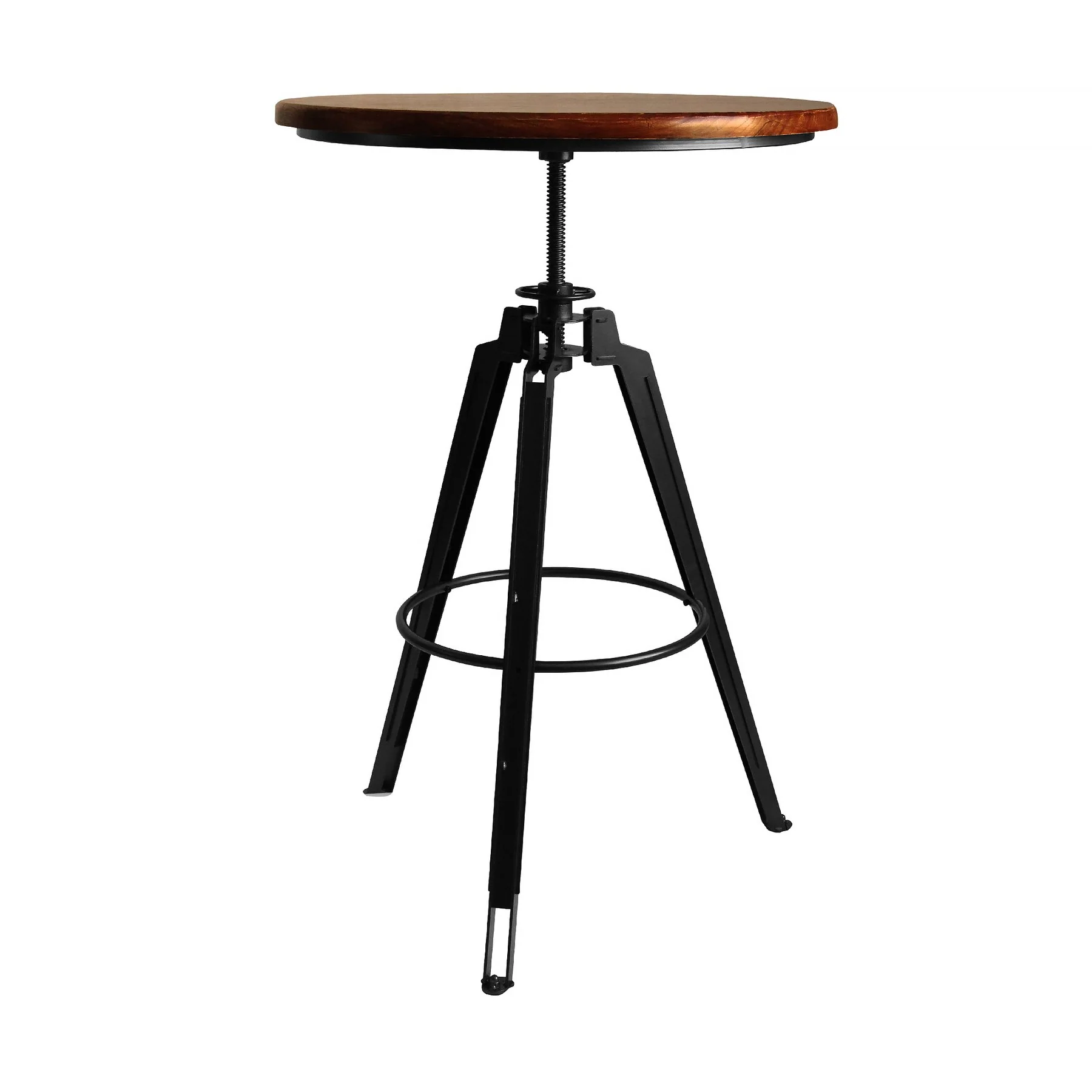Tribeca Pub Table in Industrial Gray Finish with Ash Wood Tabletop - Image 2