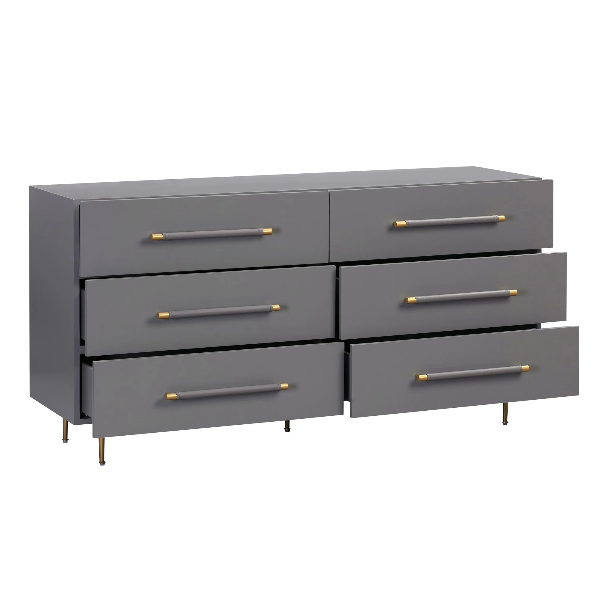 Trident Grey 6 Drawer Dresser - Image 5