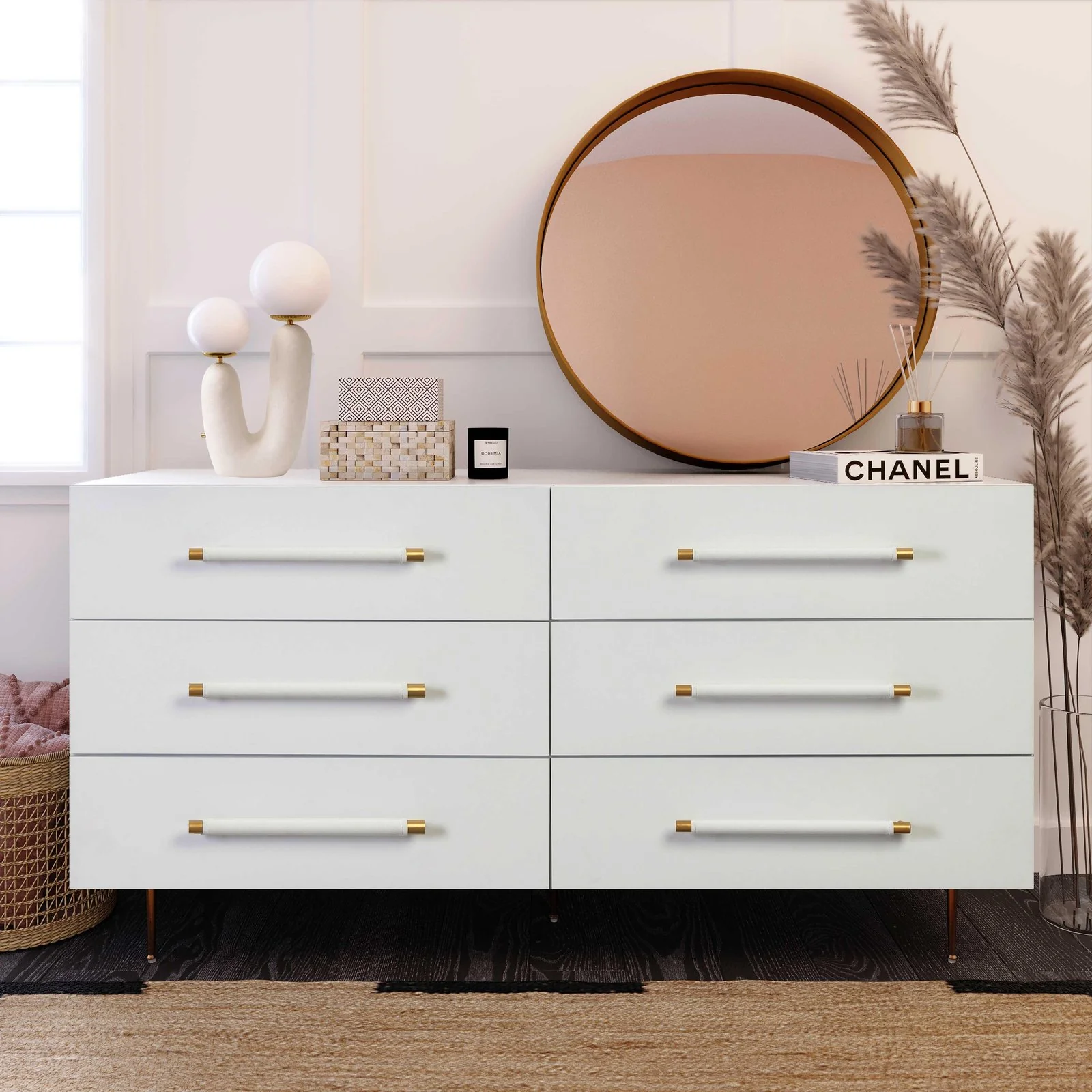 Trident White 6 Drawer Dresser - Image 3