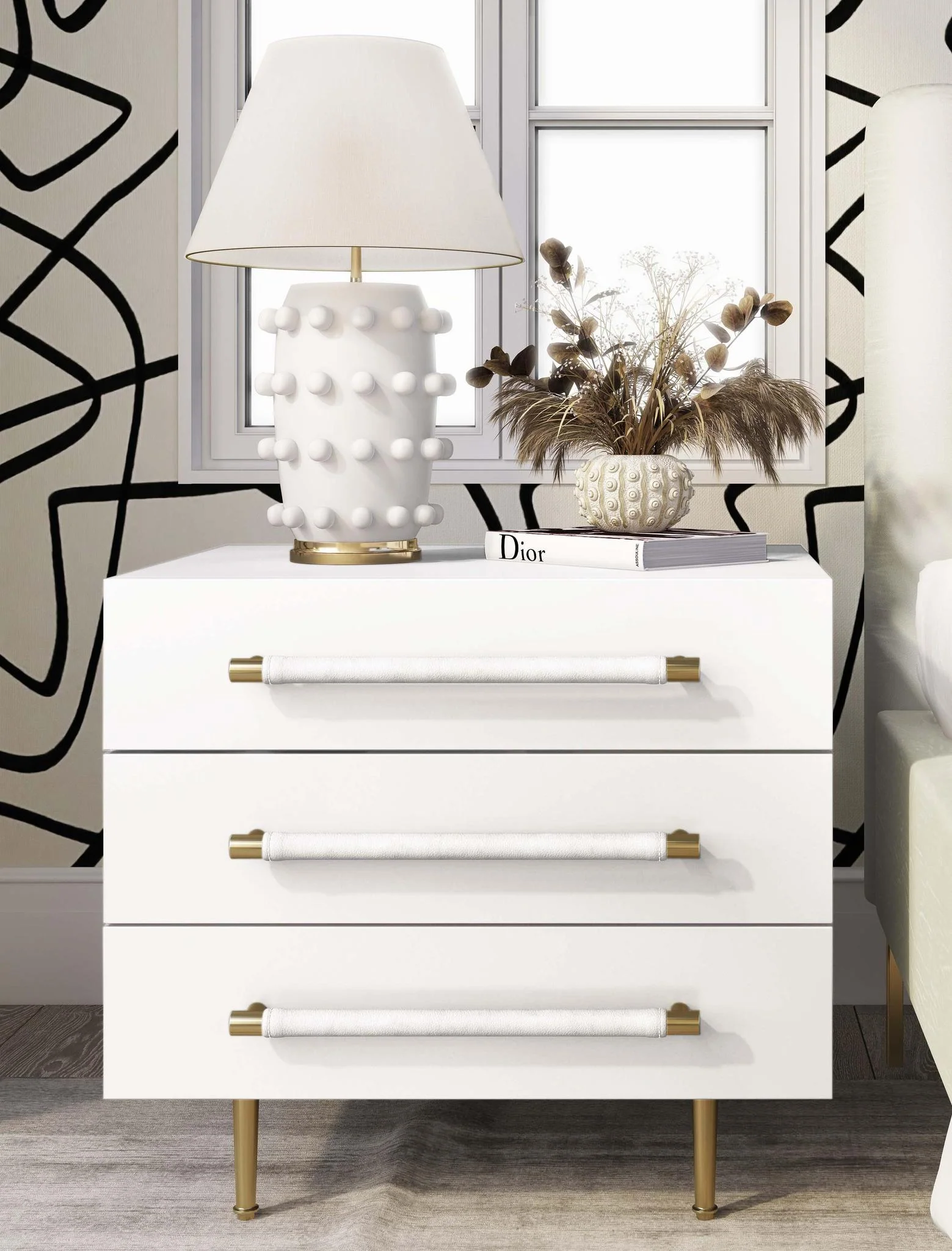 Trident White Nightstand - Image 3