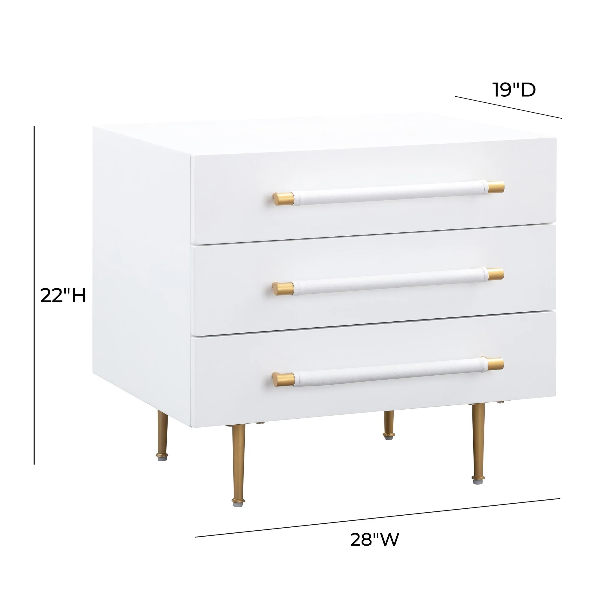 Trident White Nightstand - Image 8